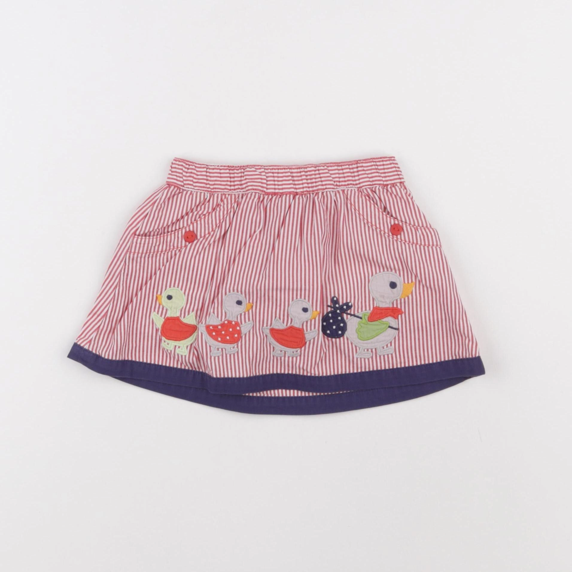 DPAM - jupe blanc, rouge - 3 mois