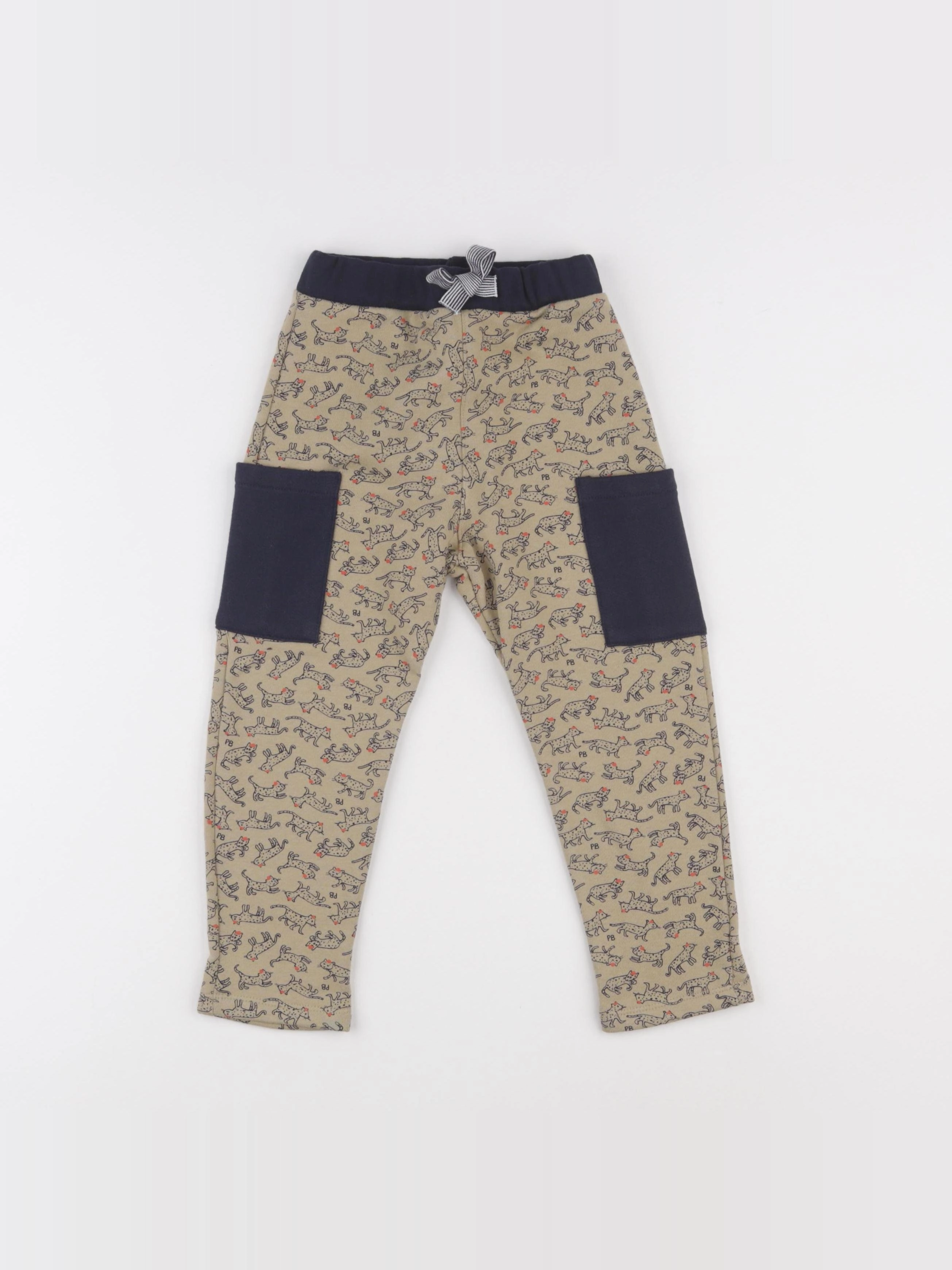Petit Bateau - jogging beige, bleu - 18 mois