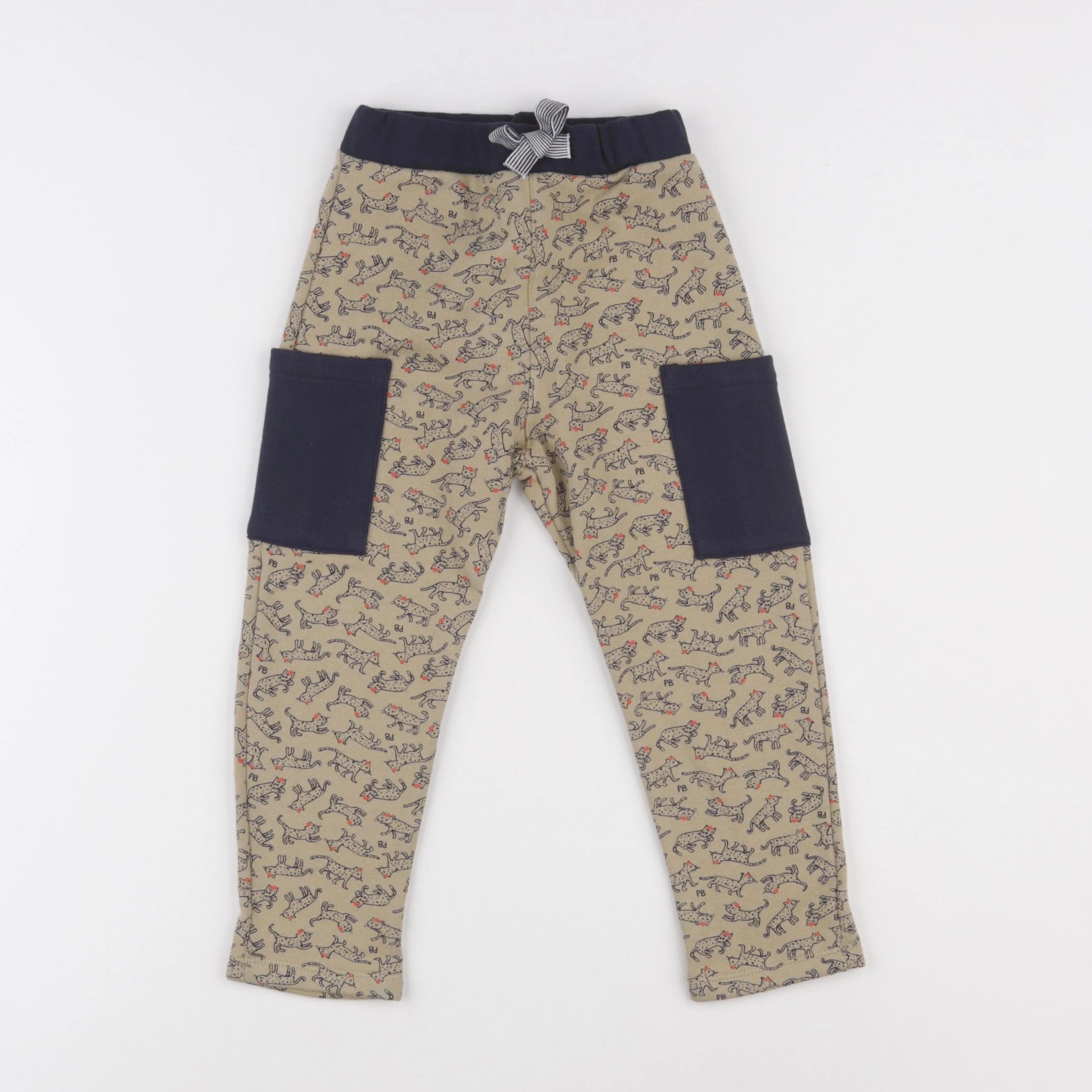 Petit Bateau - jogging beige, bleu - 18 mois