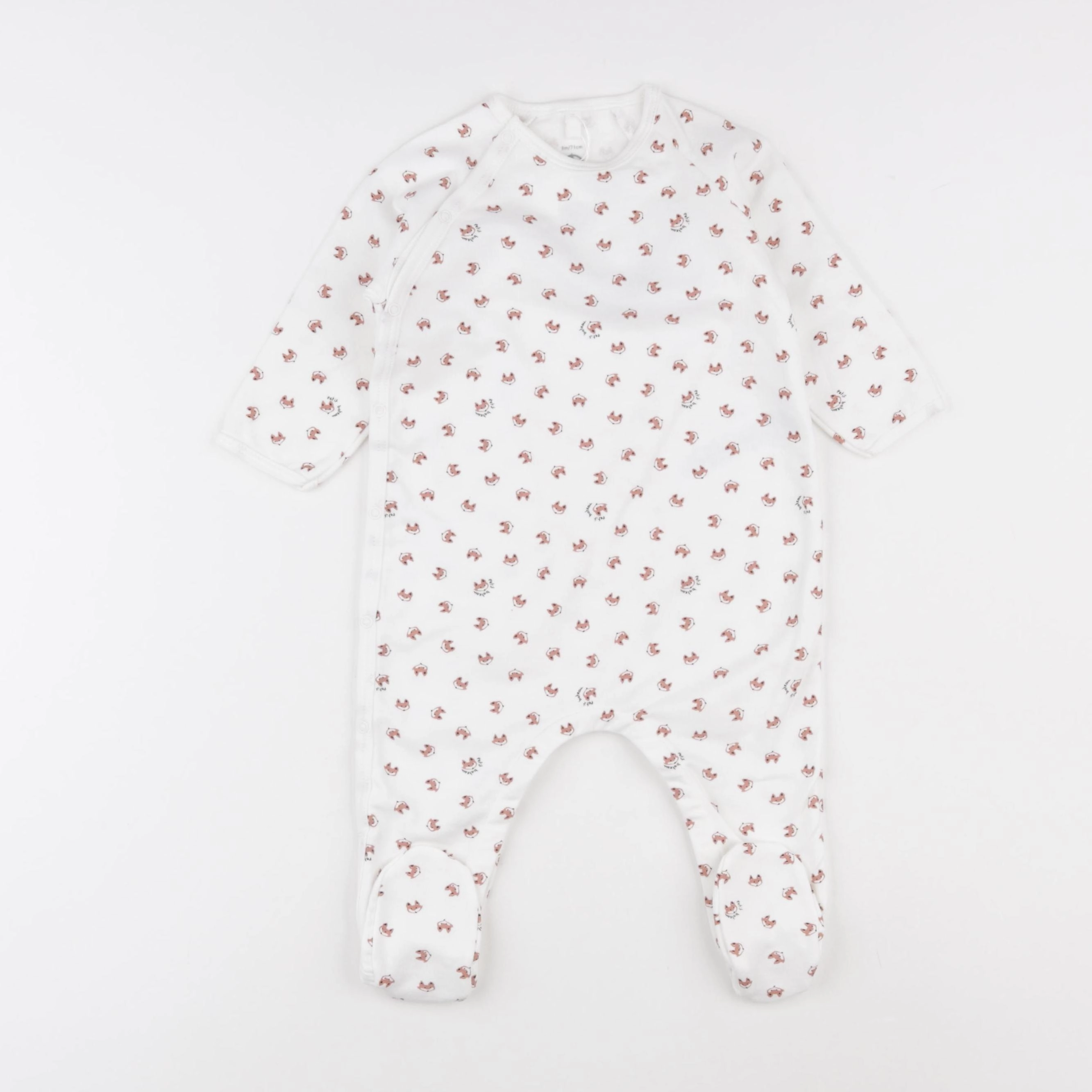 Petit Bateau - pyjama coton blanc - 9 mois