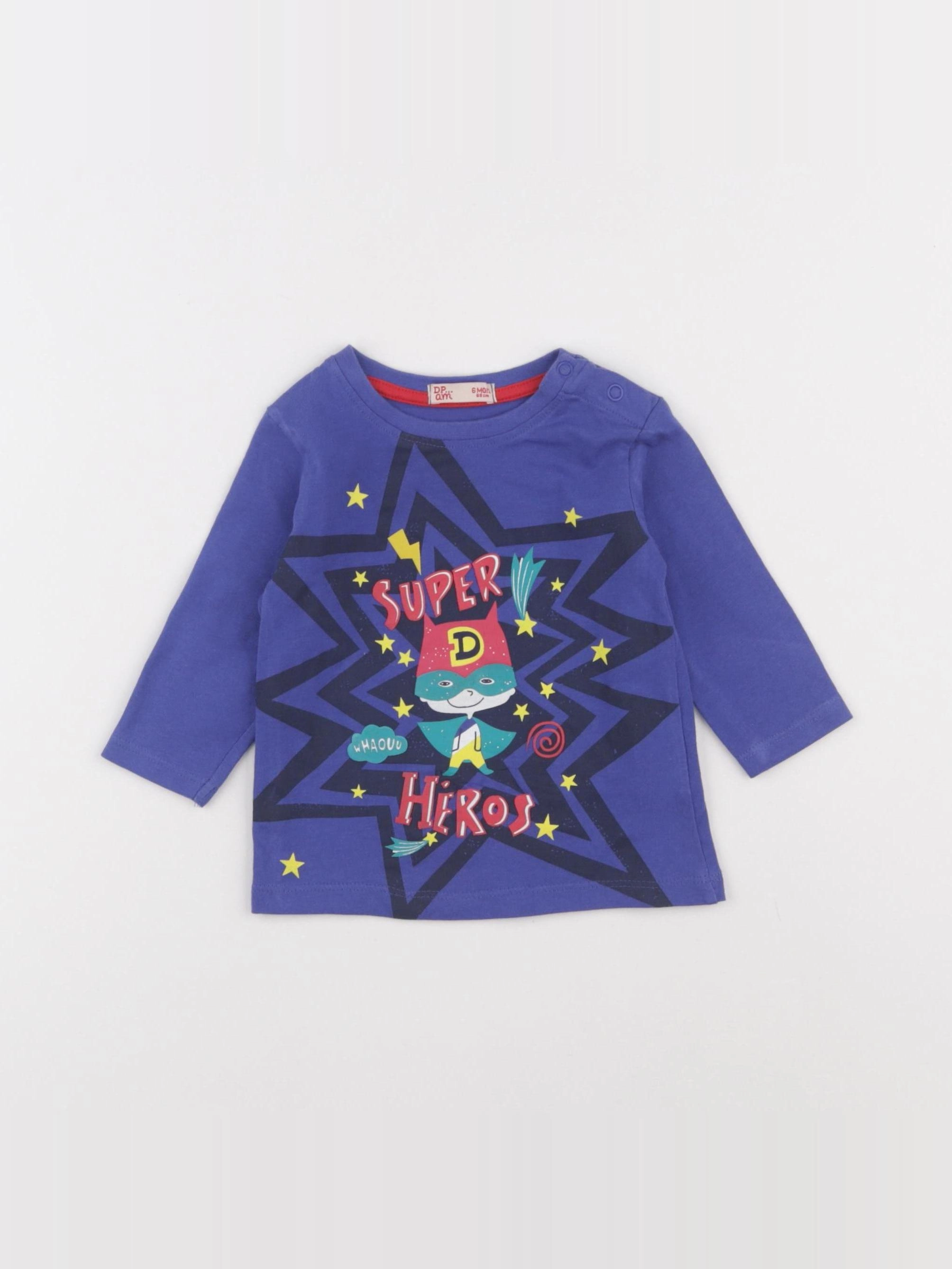DPAM - tee-shirt bleu - 6 mois