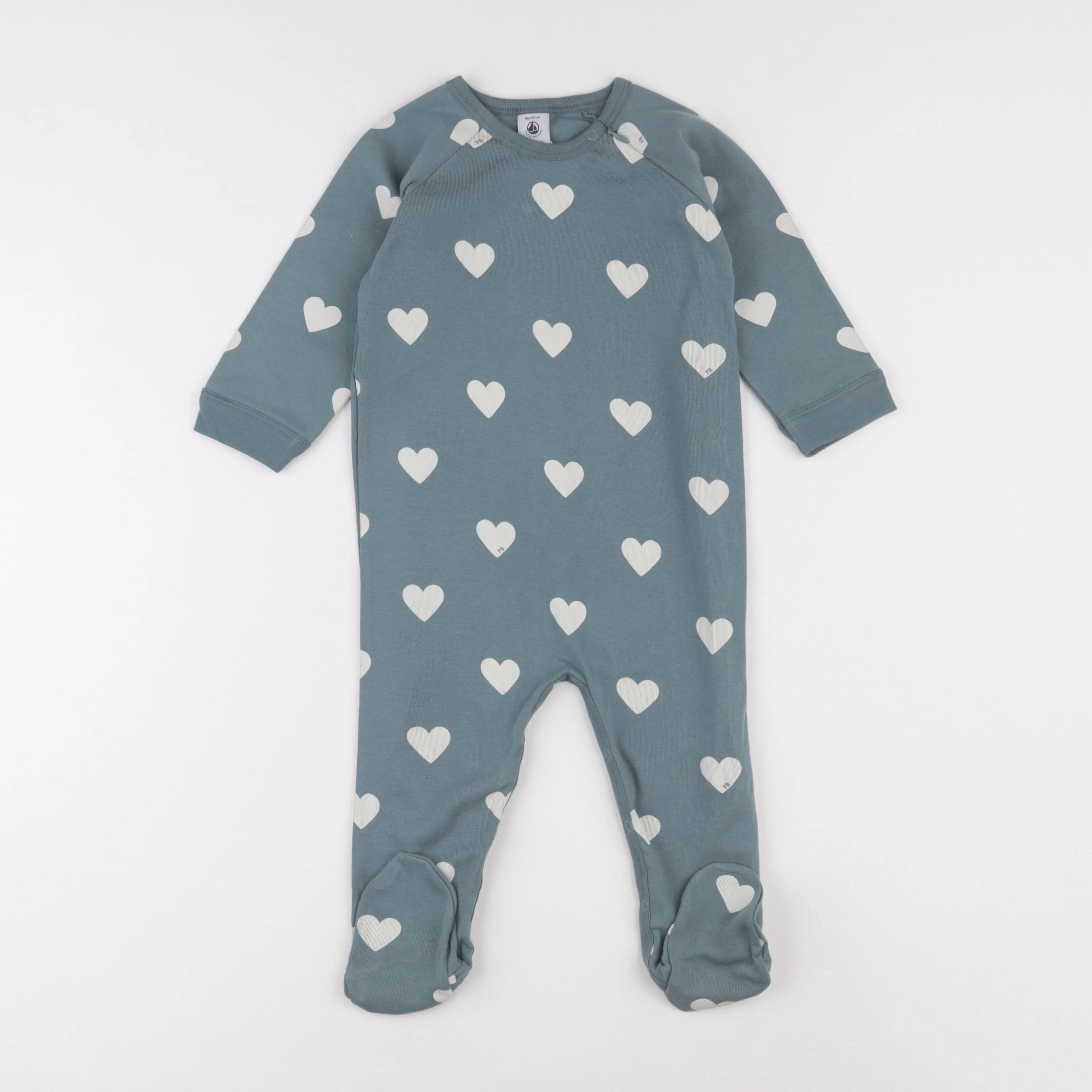 Petit Bateau - pyjama coton bleu, vert - 18 mois