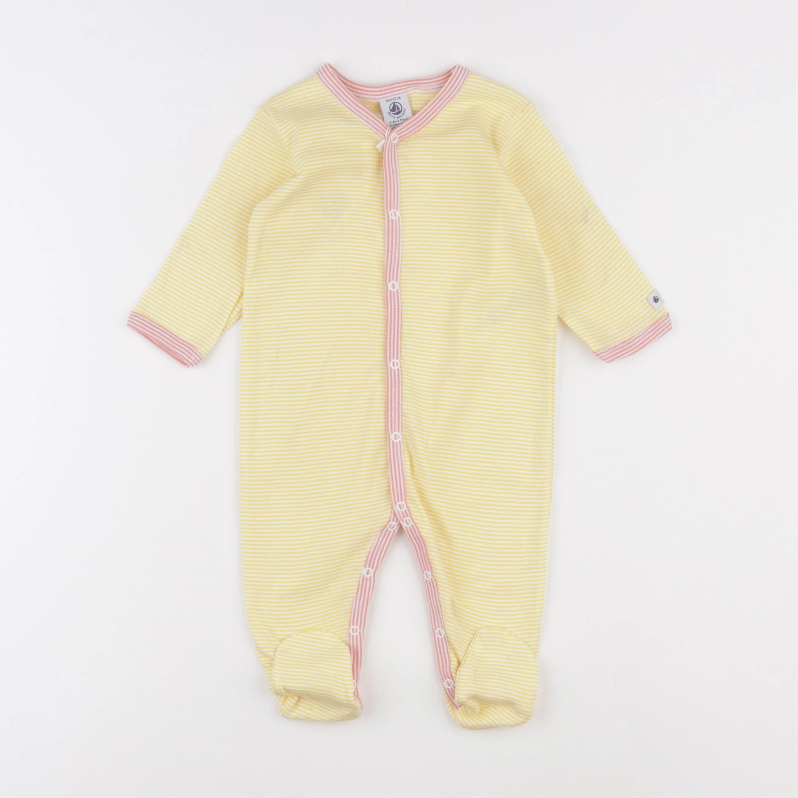 Petit Bateau - pyjama coton jaune - 3 mois