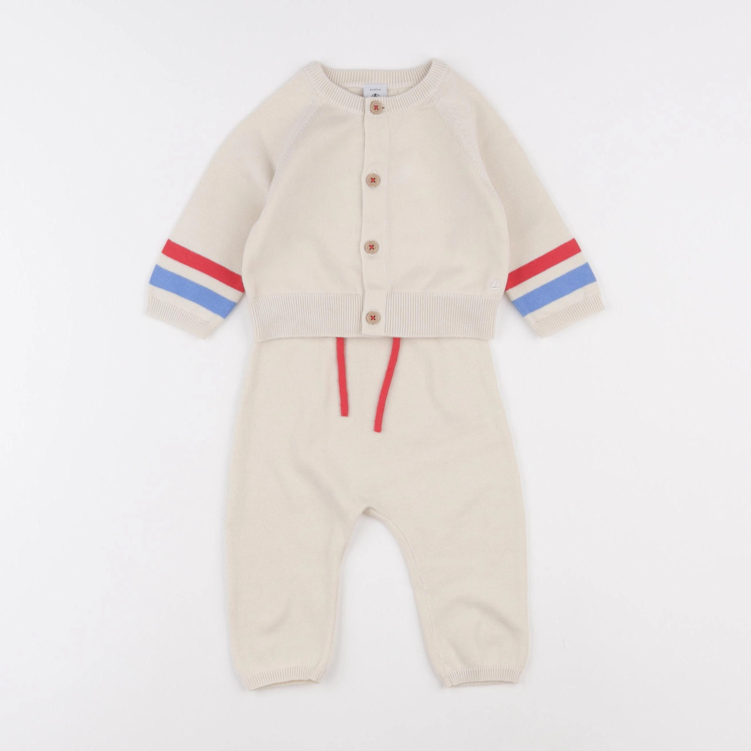 Petit Bateau - ensemble beige - 6 mois