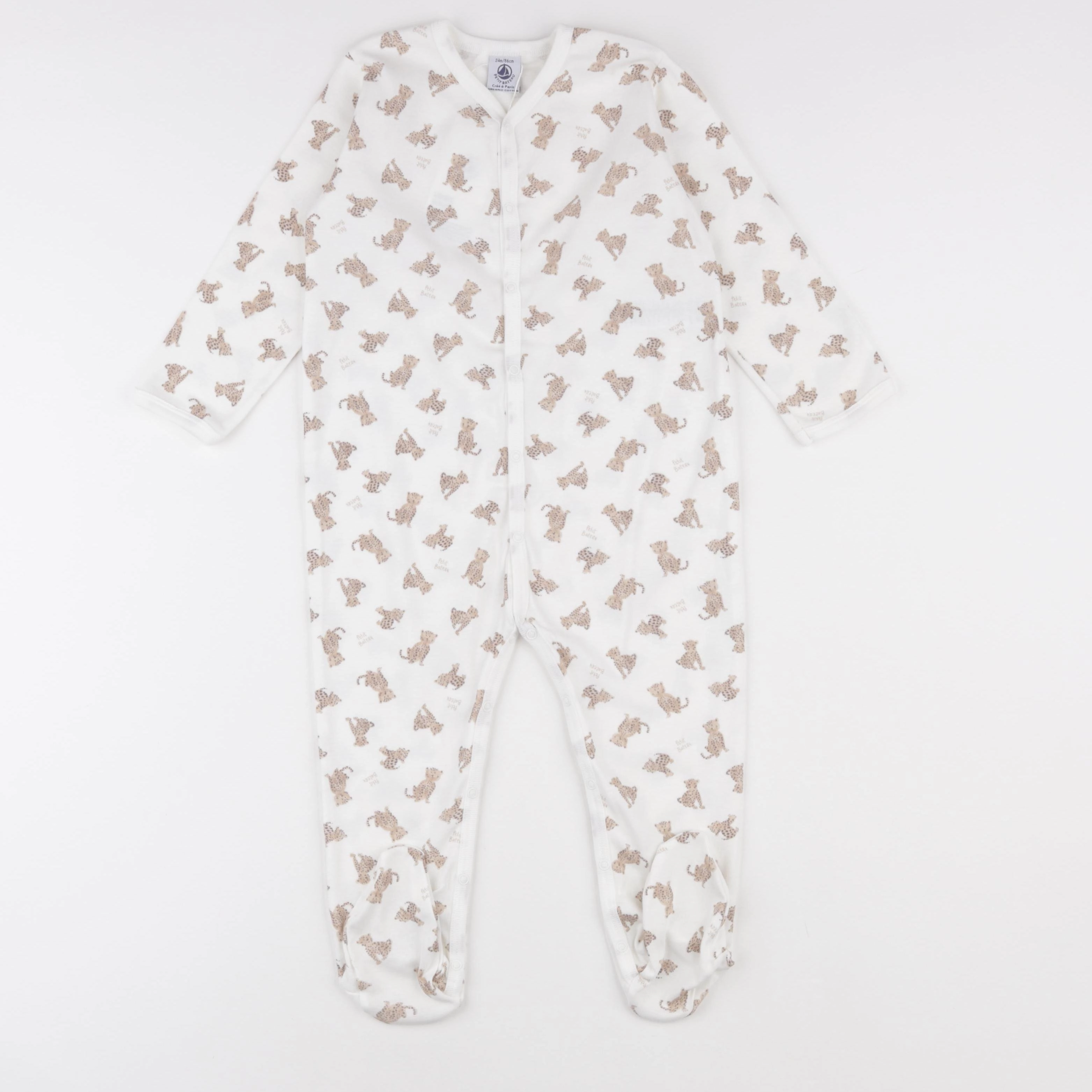 Petit Bateau - pyjama coton beige - 24 mois