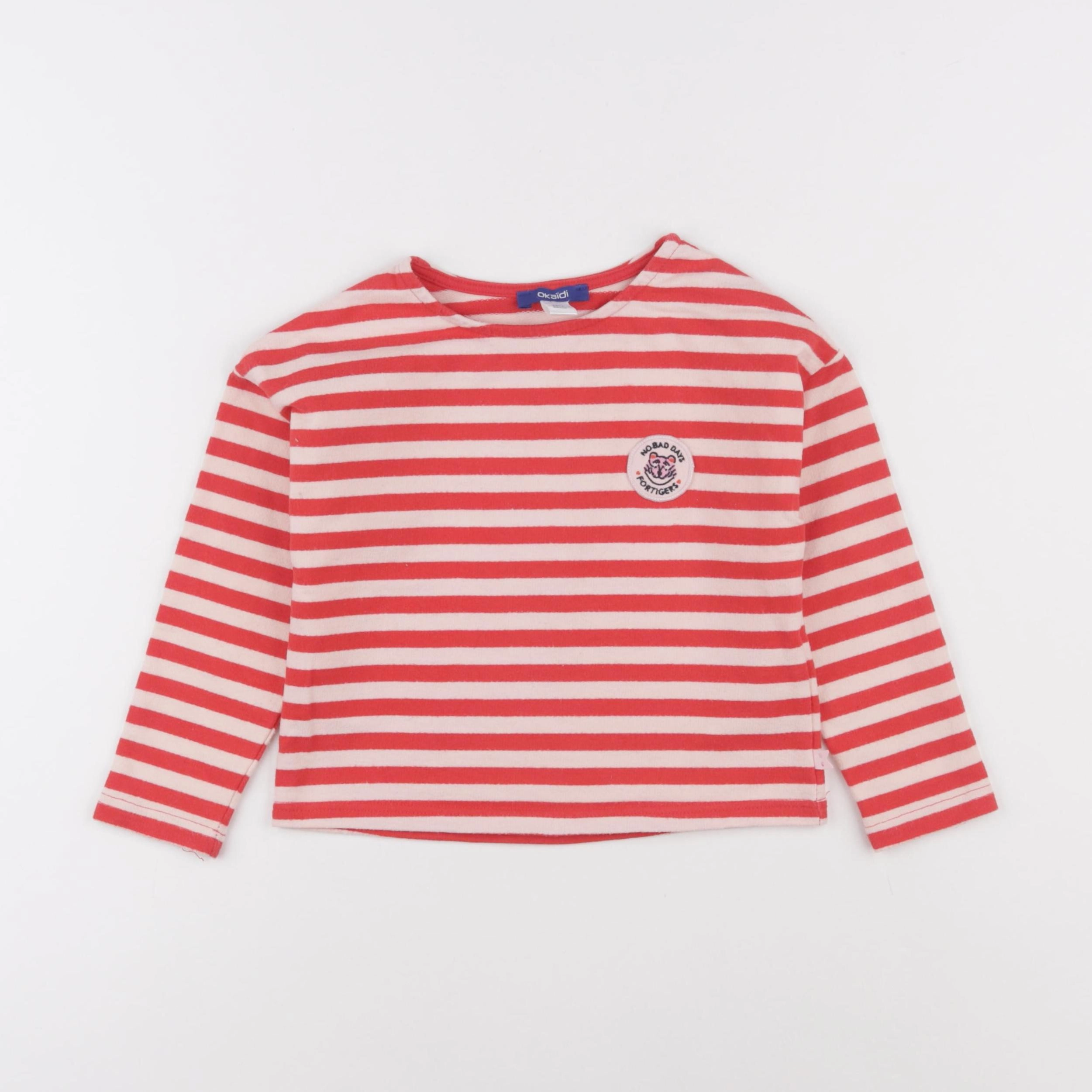 Okaidi - tee-shirt beige, rouge - 3 ans