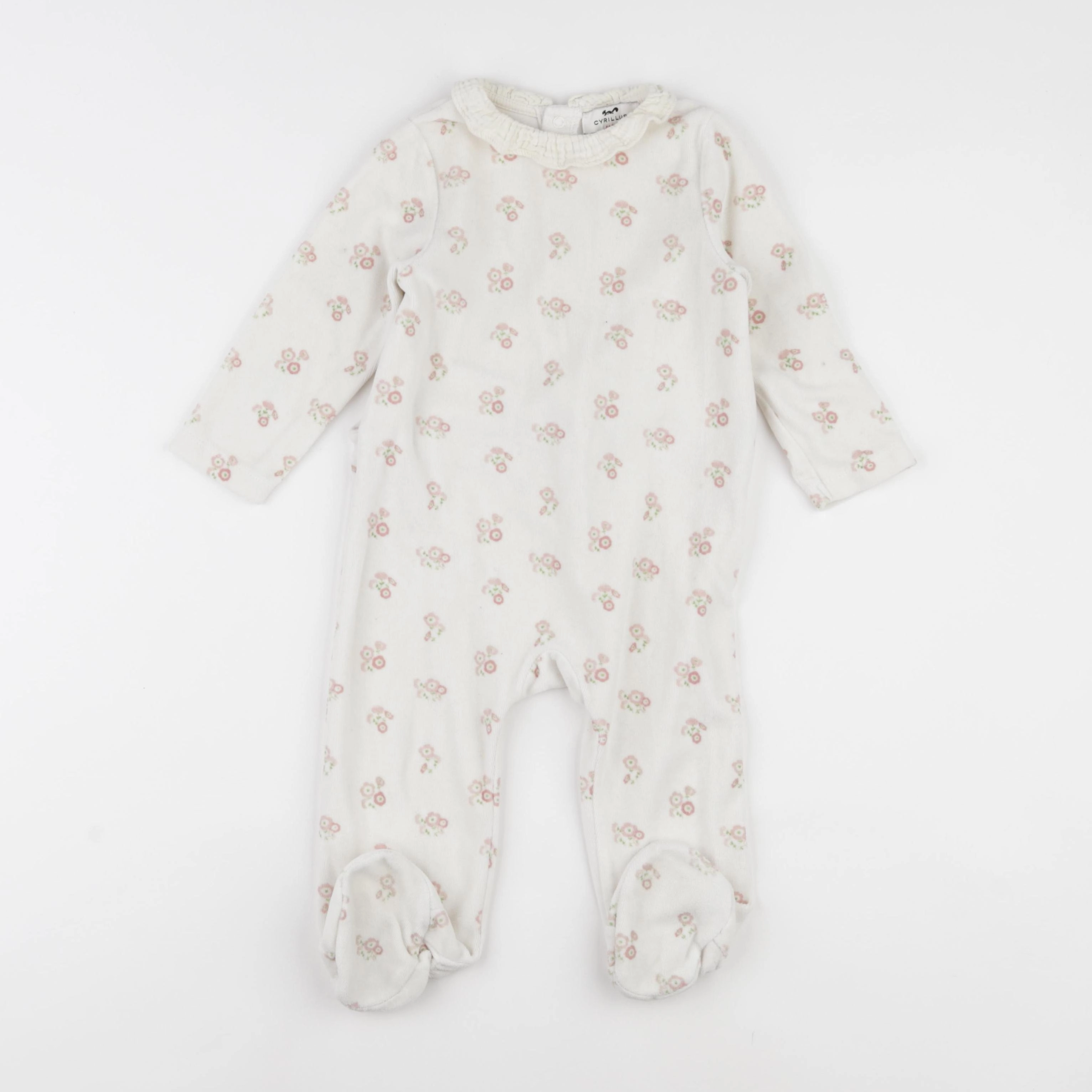 Cyrillus - pyjama velours beige, rose - 24 mois