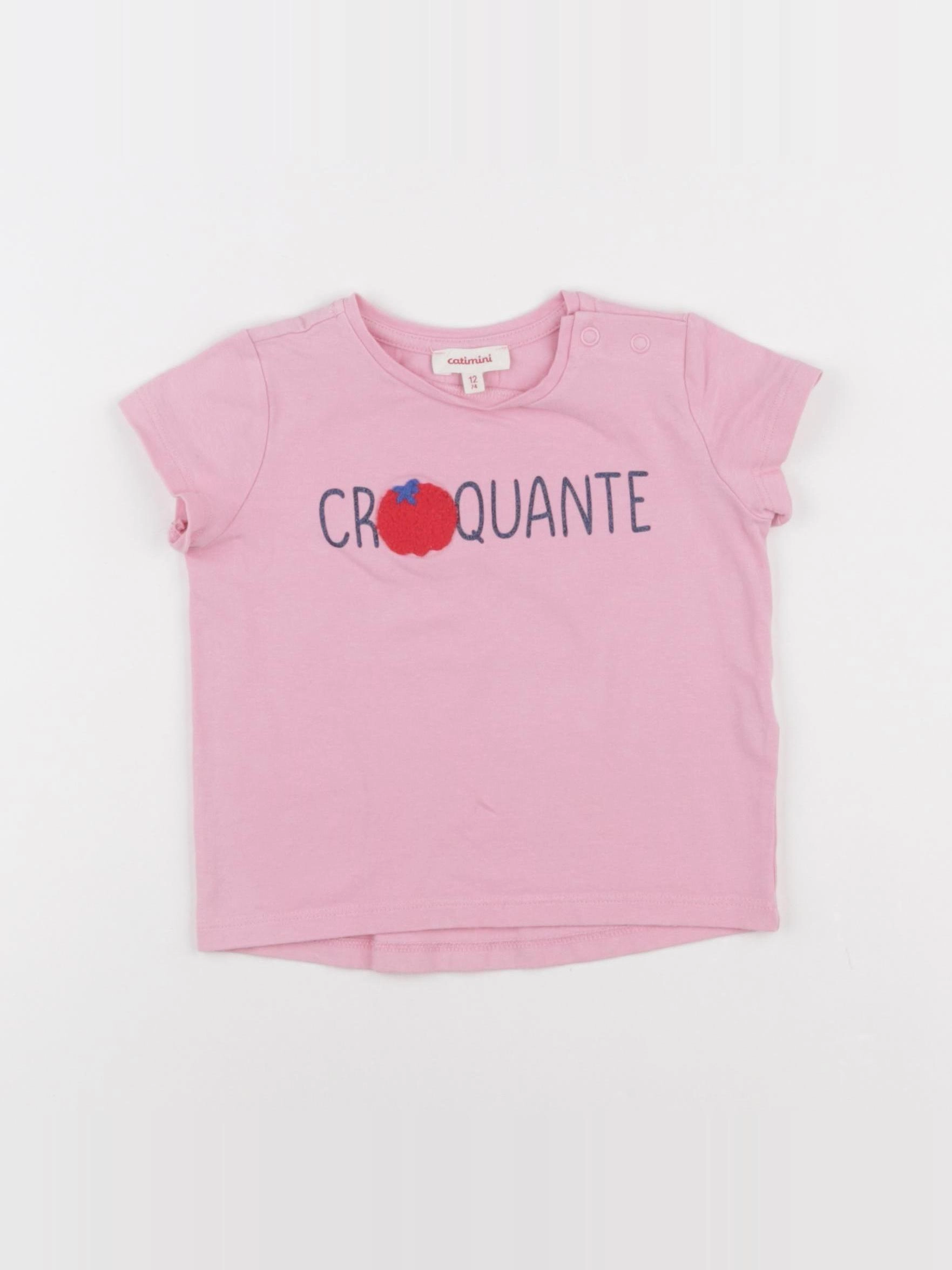 Catimini - tee-shirt rose - 12 mois