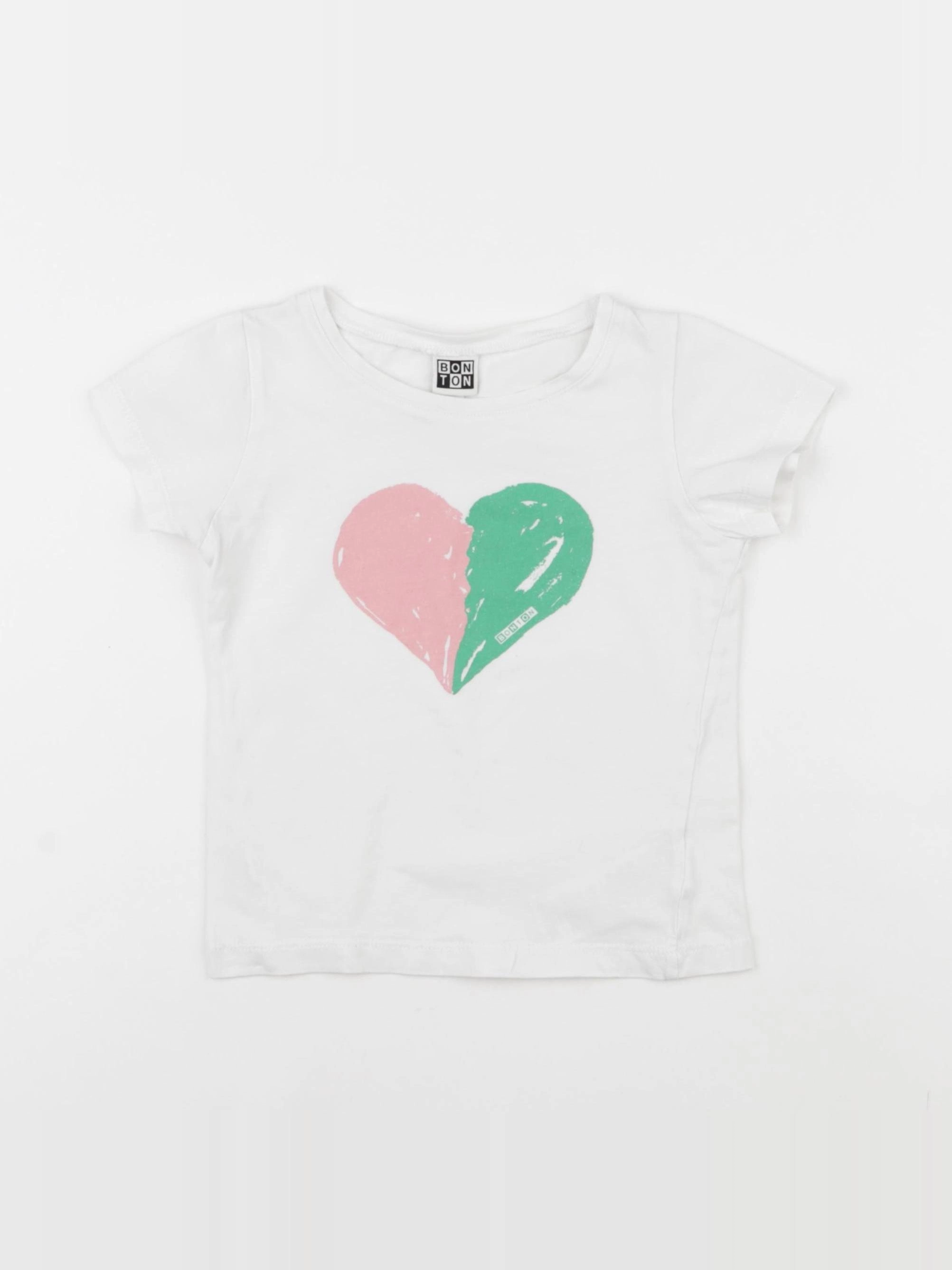 Bonton - tee-shirt blanc - 4 ans