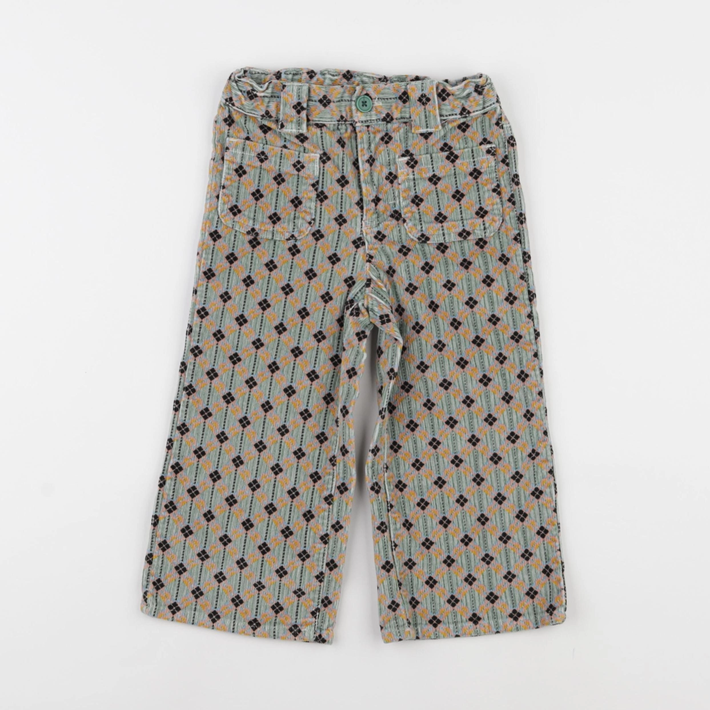 Monoprix - pantalon vert - 3/4 ans
