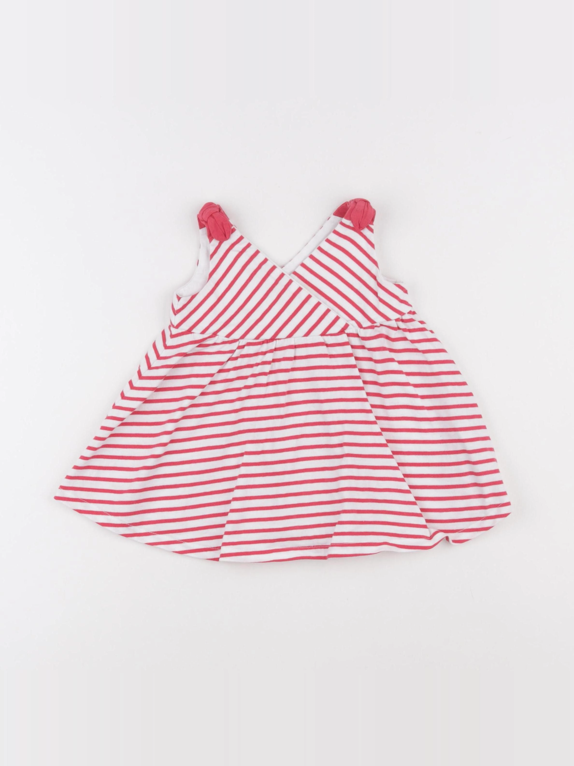 Obaïbi - robe blanc, rouge - 6 mois