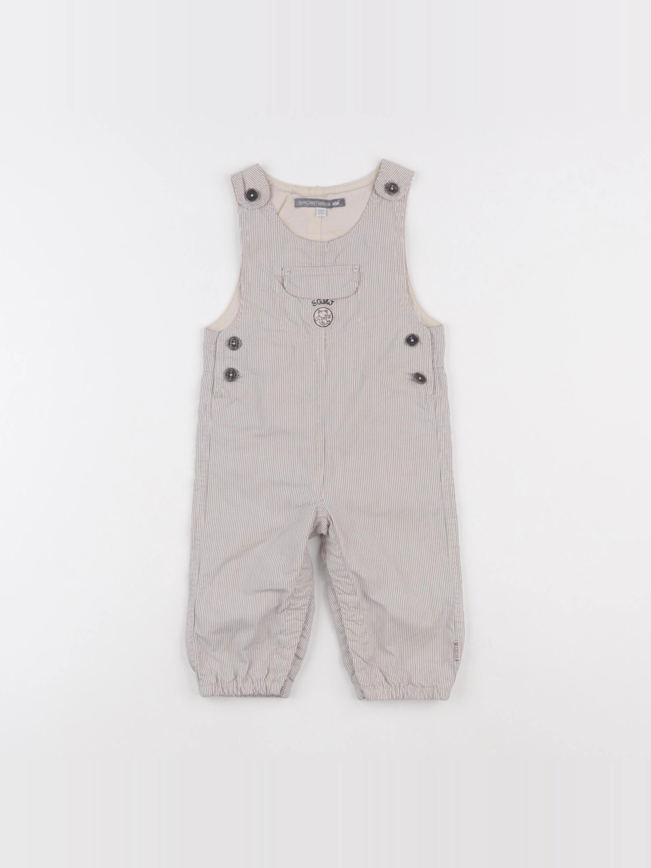Sergent Major - salopette beige, bleu - 6 mois
