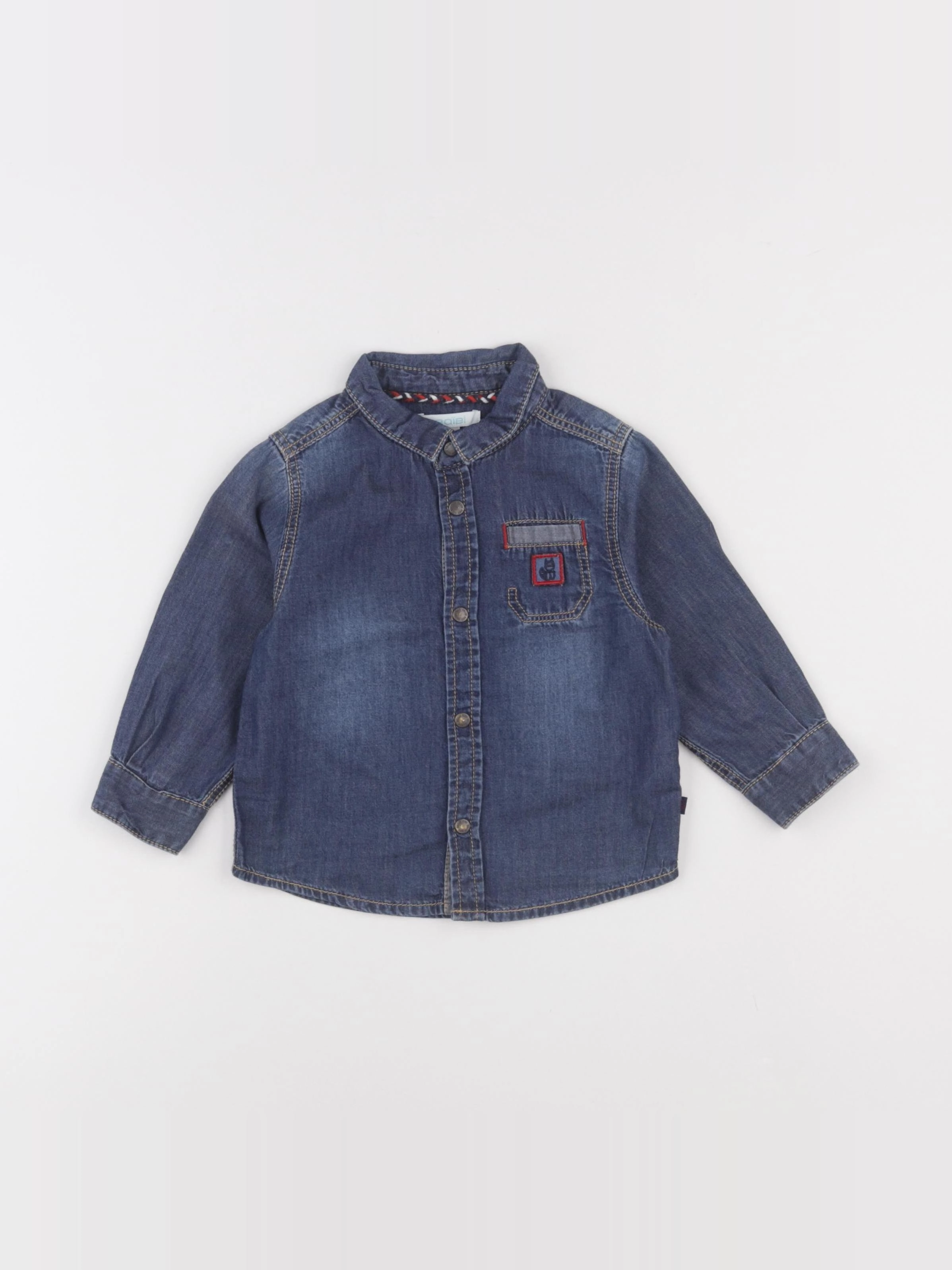 Obaïbi - chemise bleu - 12 mois