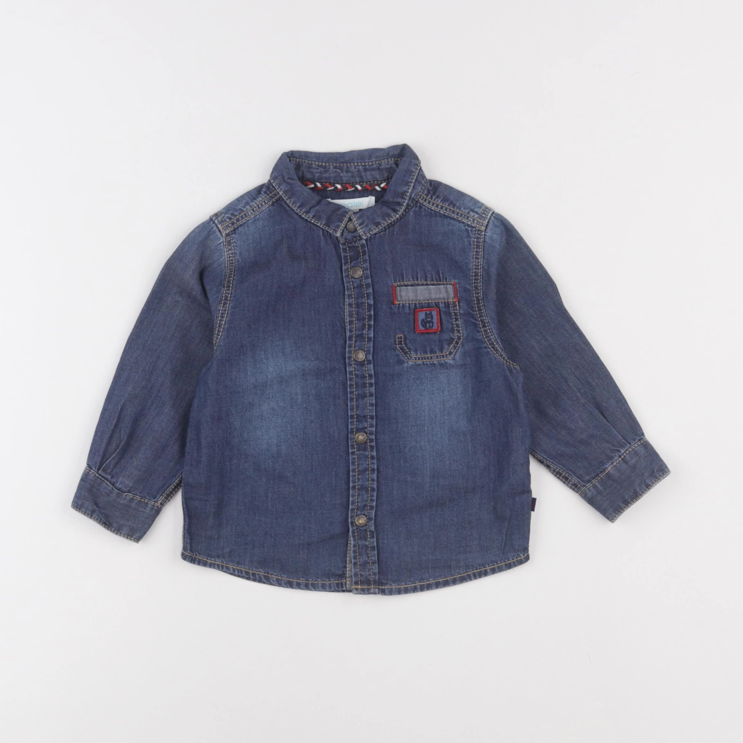 Obaïbi - chemise bleu - 12 mois