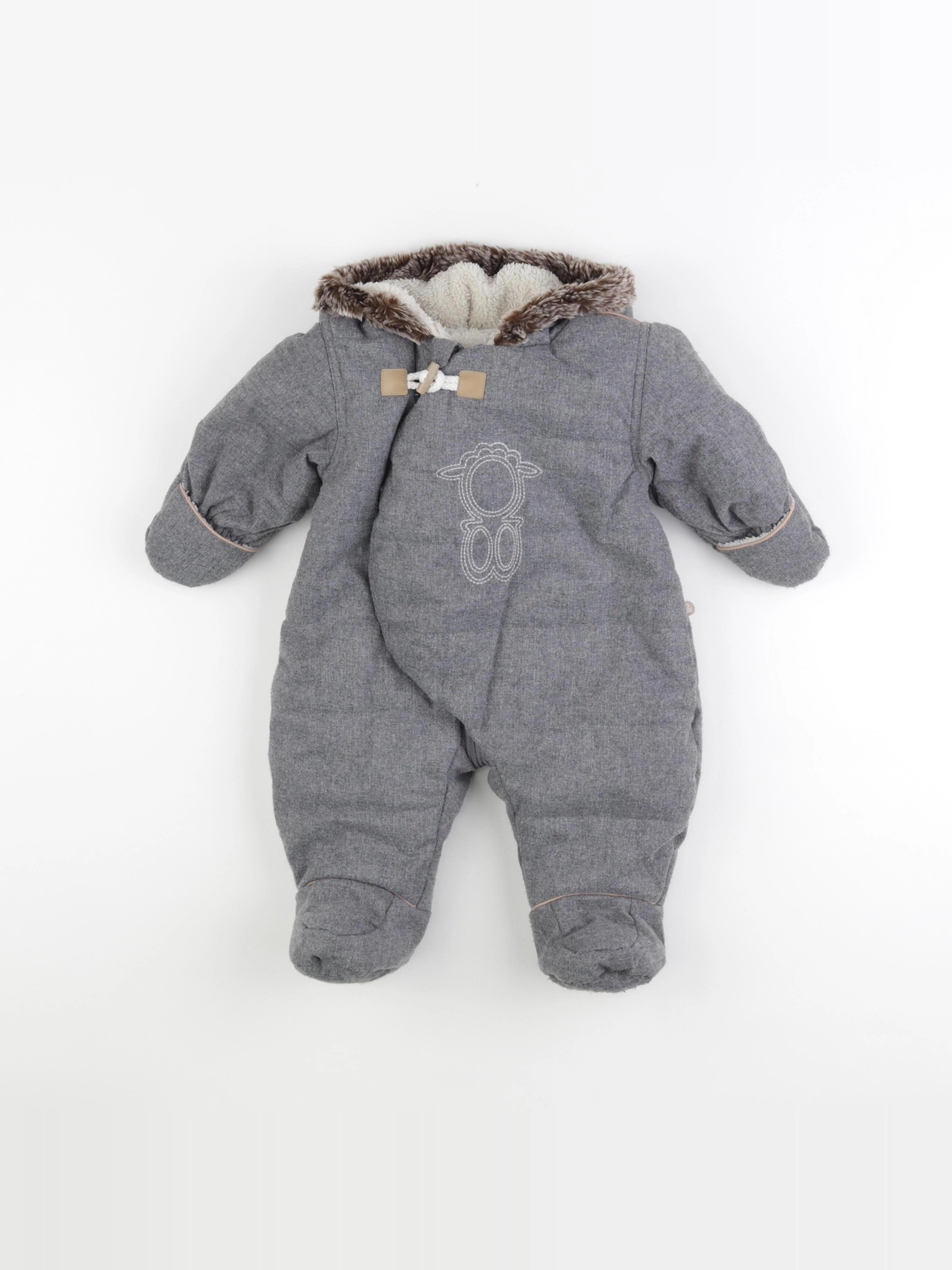Obaïbi - combi-pilote gris - 3/6 mois