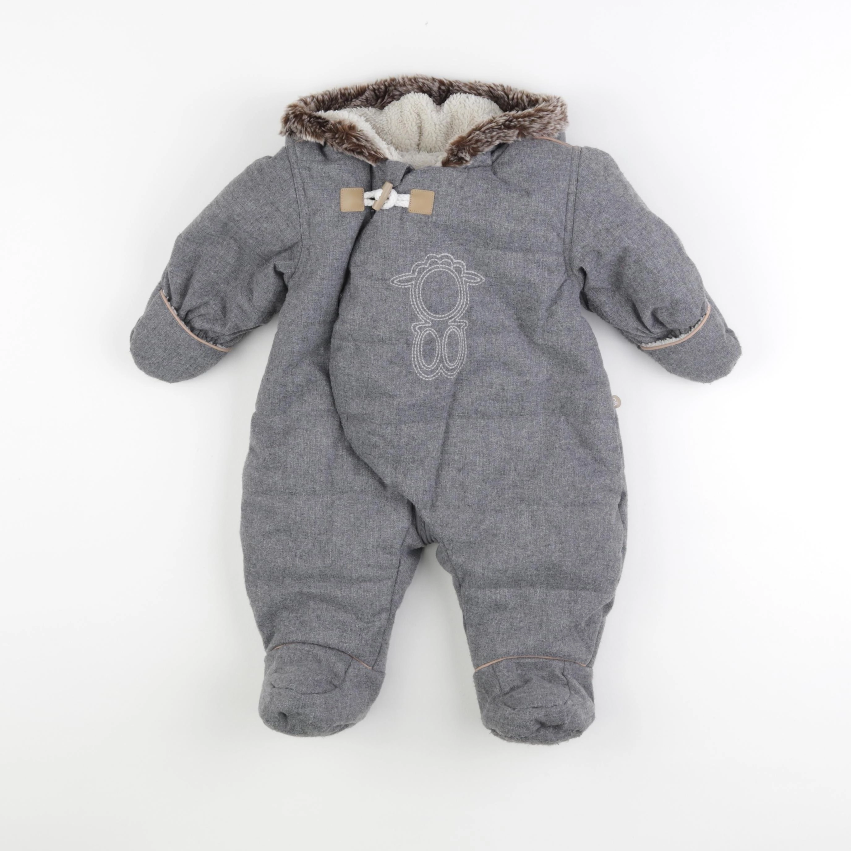 Obaïbi - combi-pilote gris - 3/6 mois