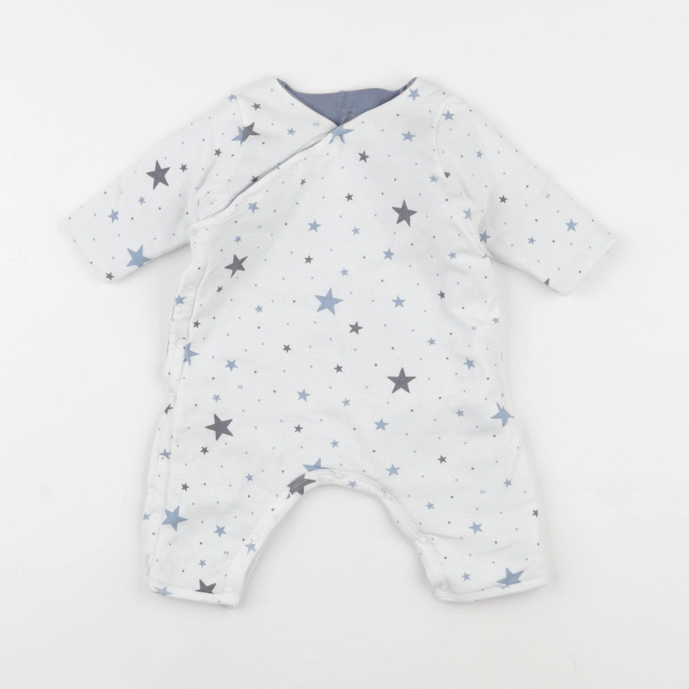 Petit Bateau - pyjama coton bleu - 3 mois