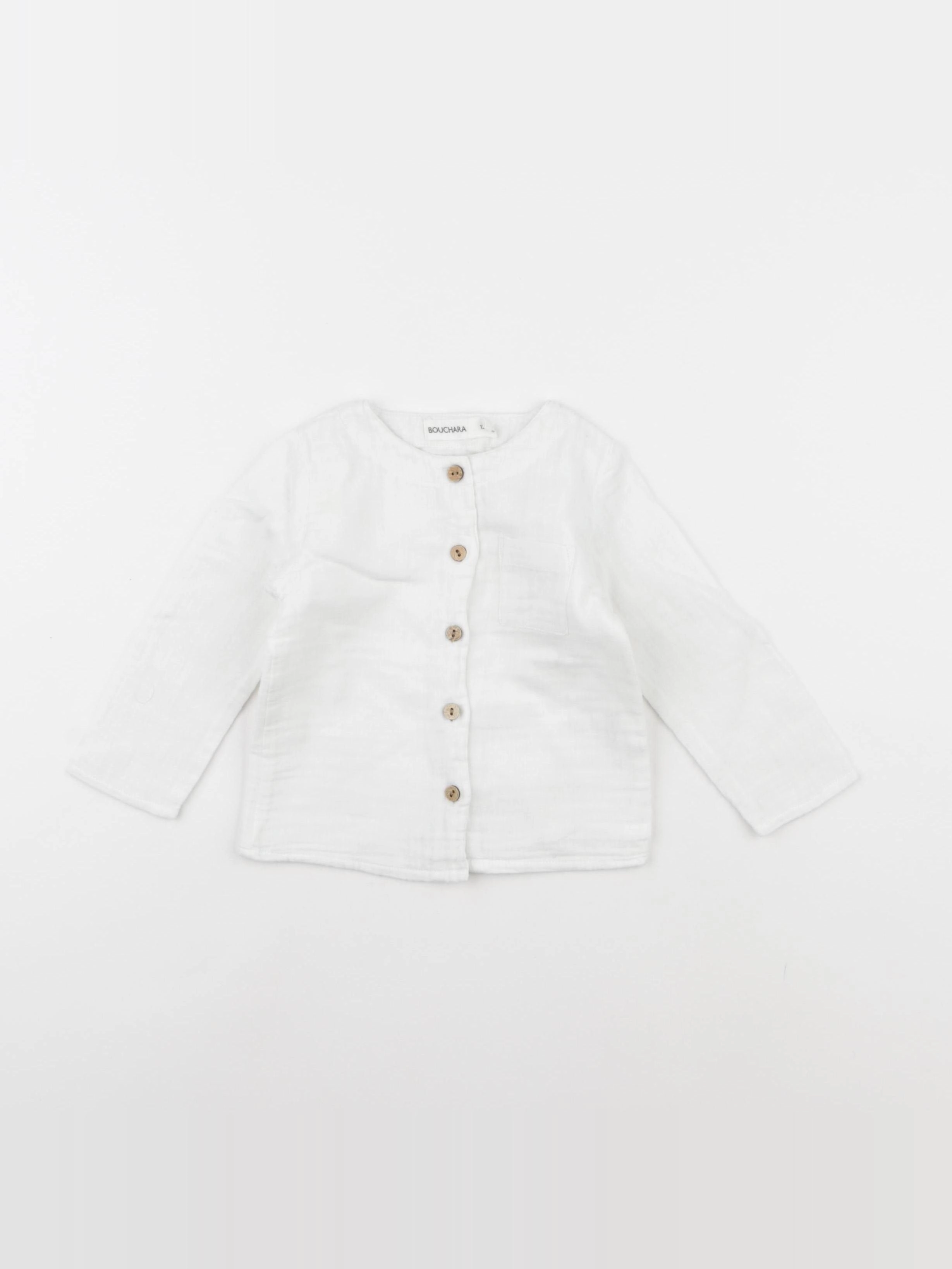 Bouchara - chemise blanc - 12 mois