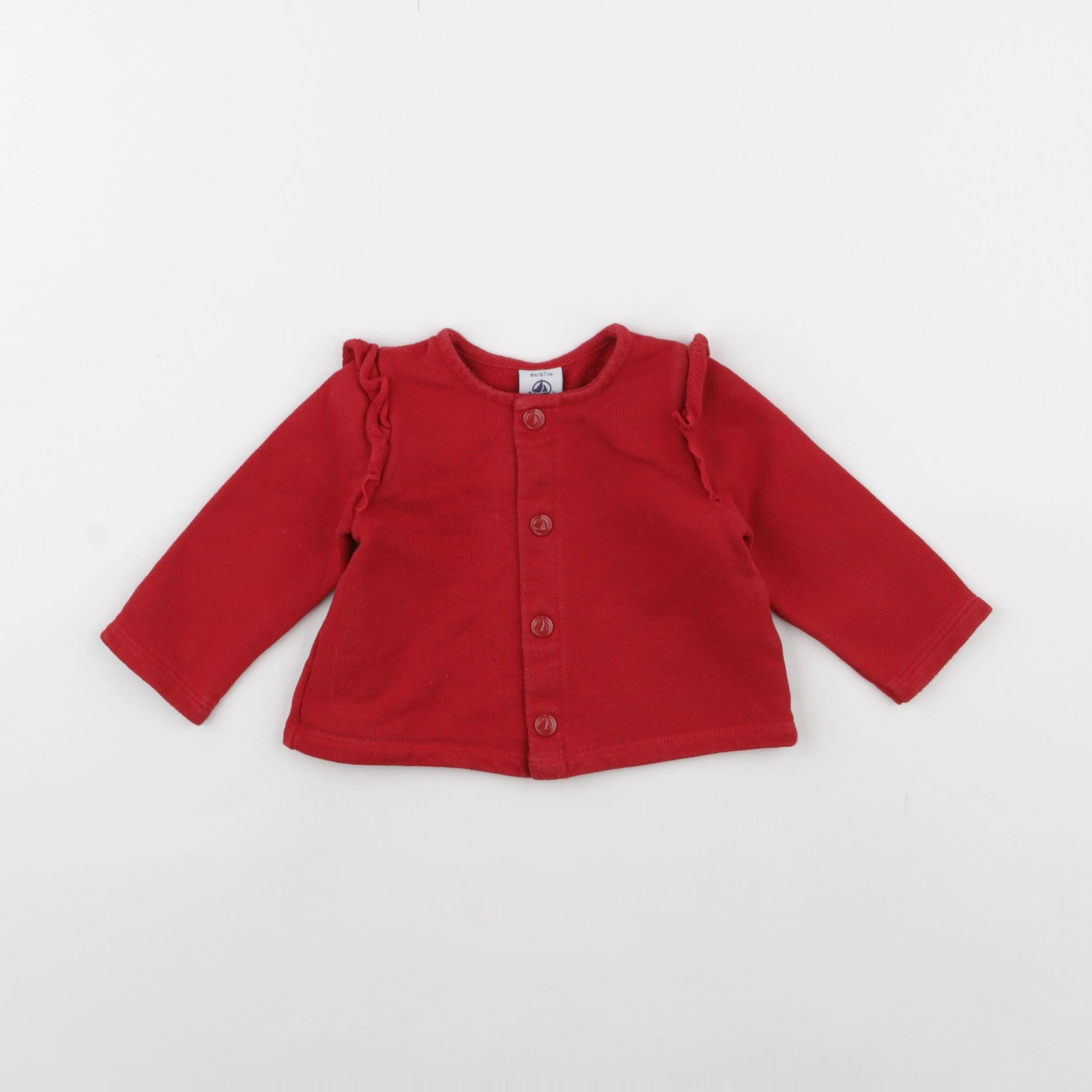 Petit Bateau - sweat rouge - 6 mois