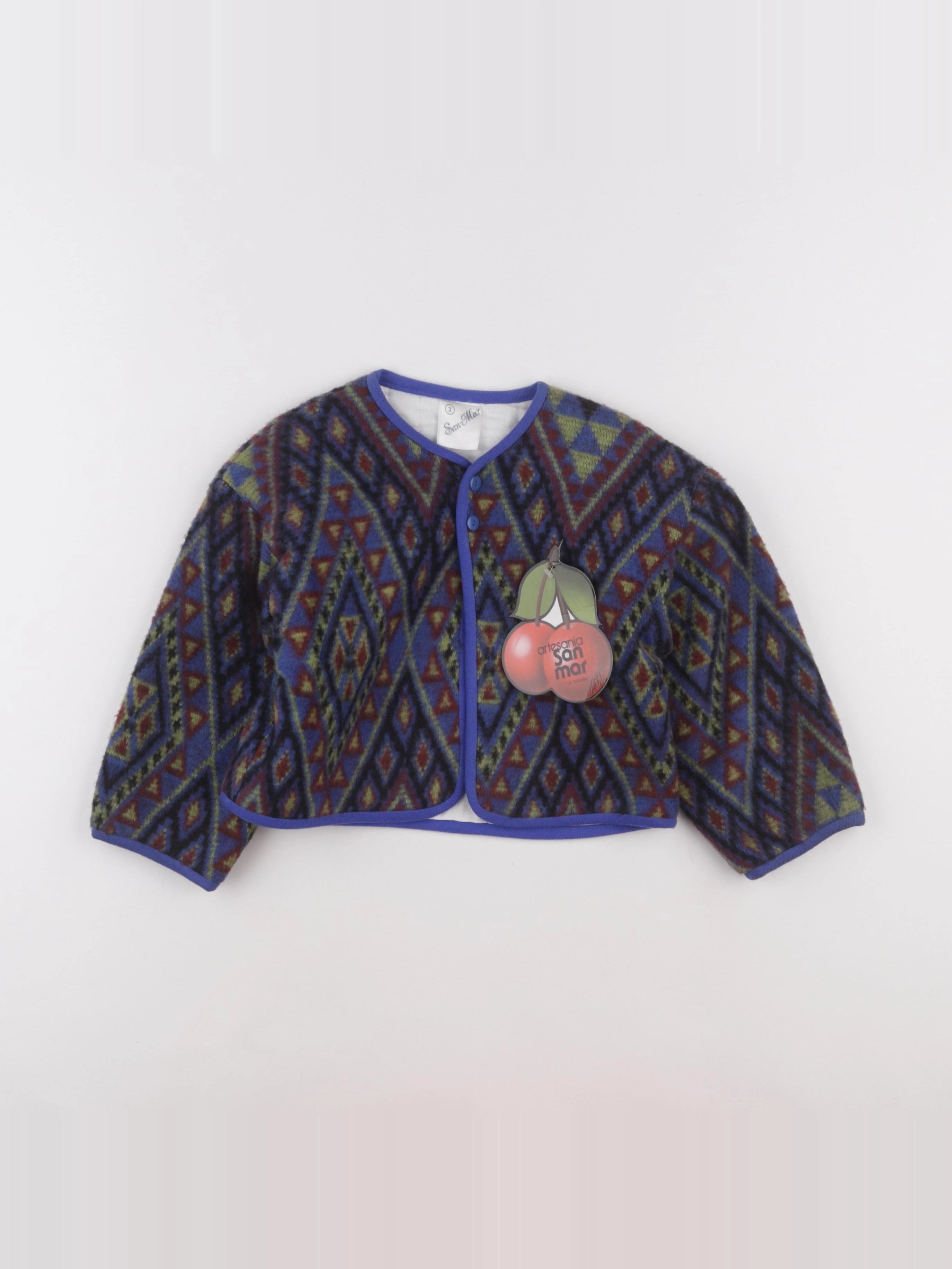 Vintage - veste bleu, rouge - 3 ans