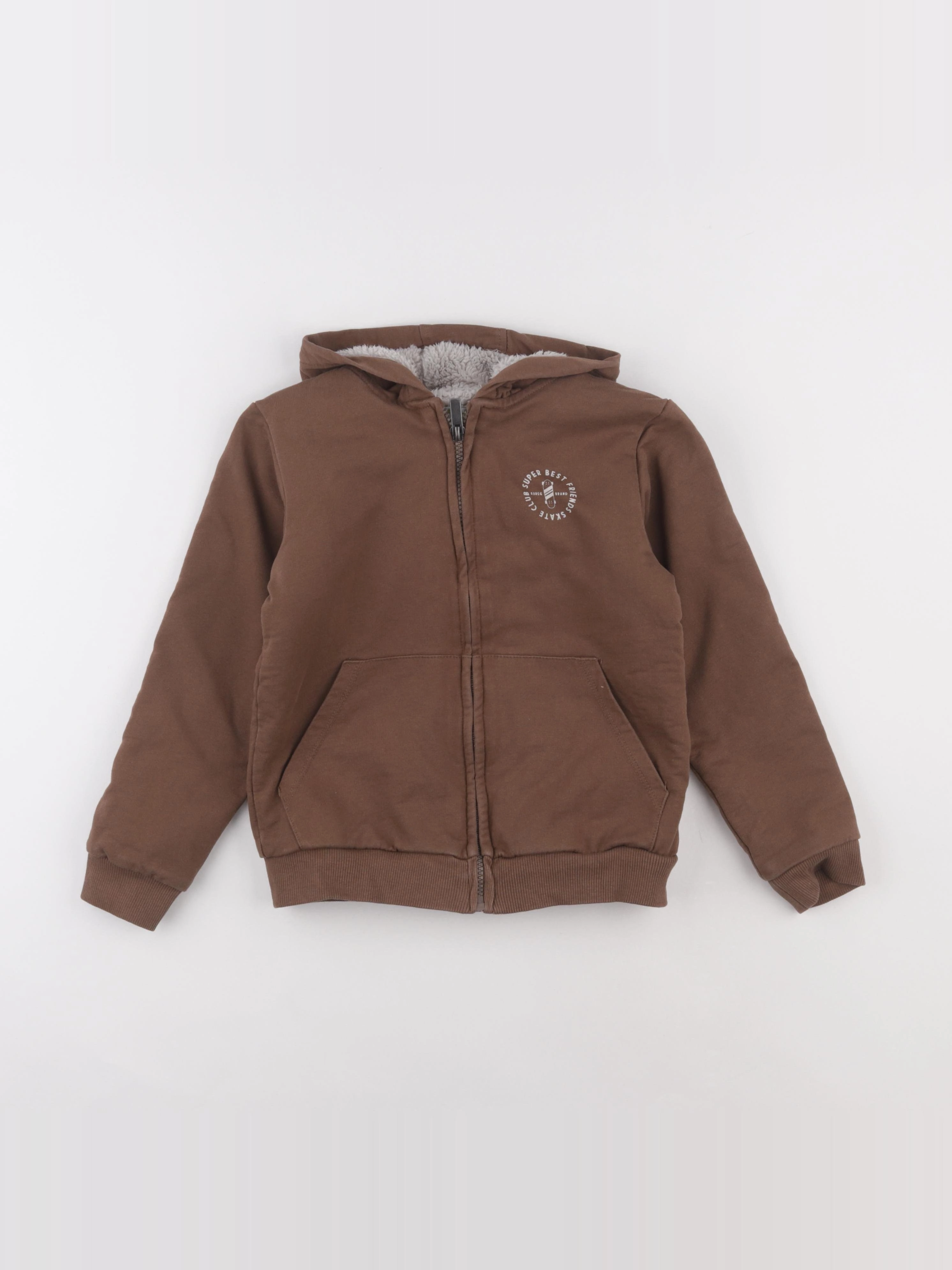 Vertbaudet - sweat marron - 8 ans