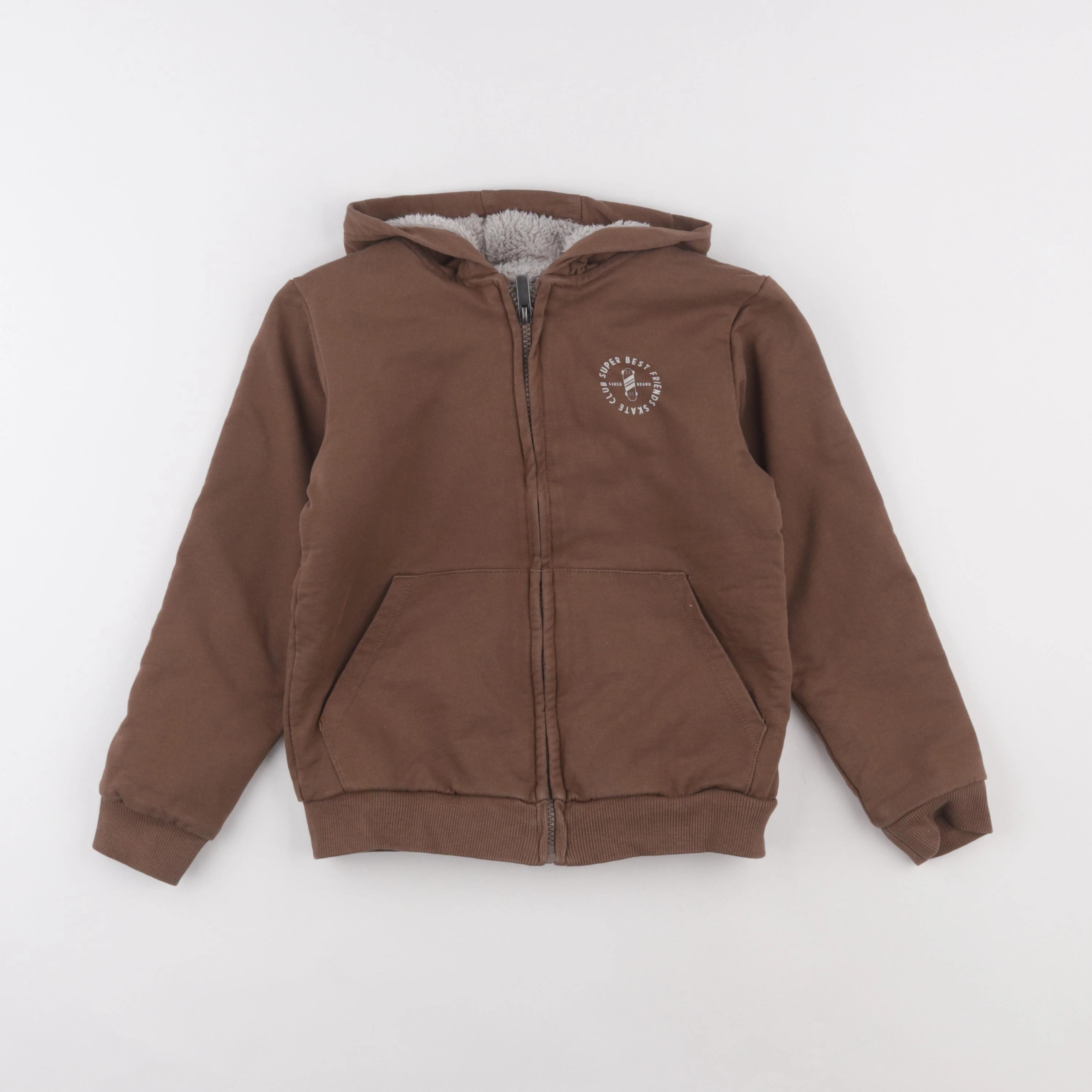 Vertbaudet - sweat marron - 8 ans