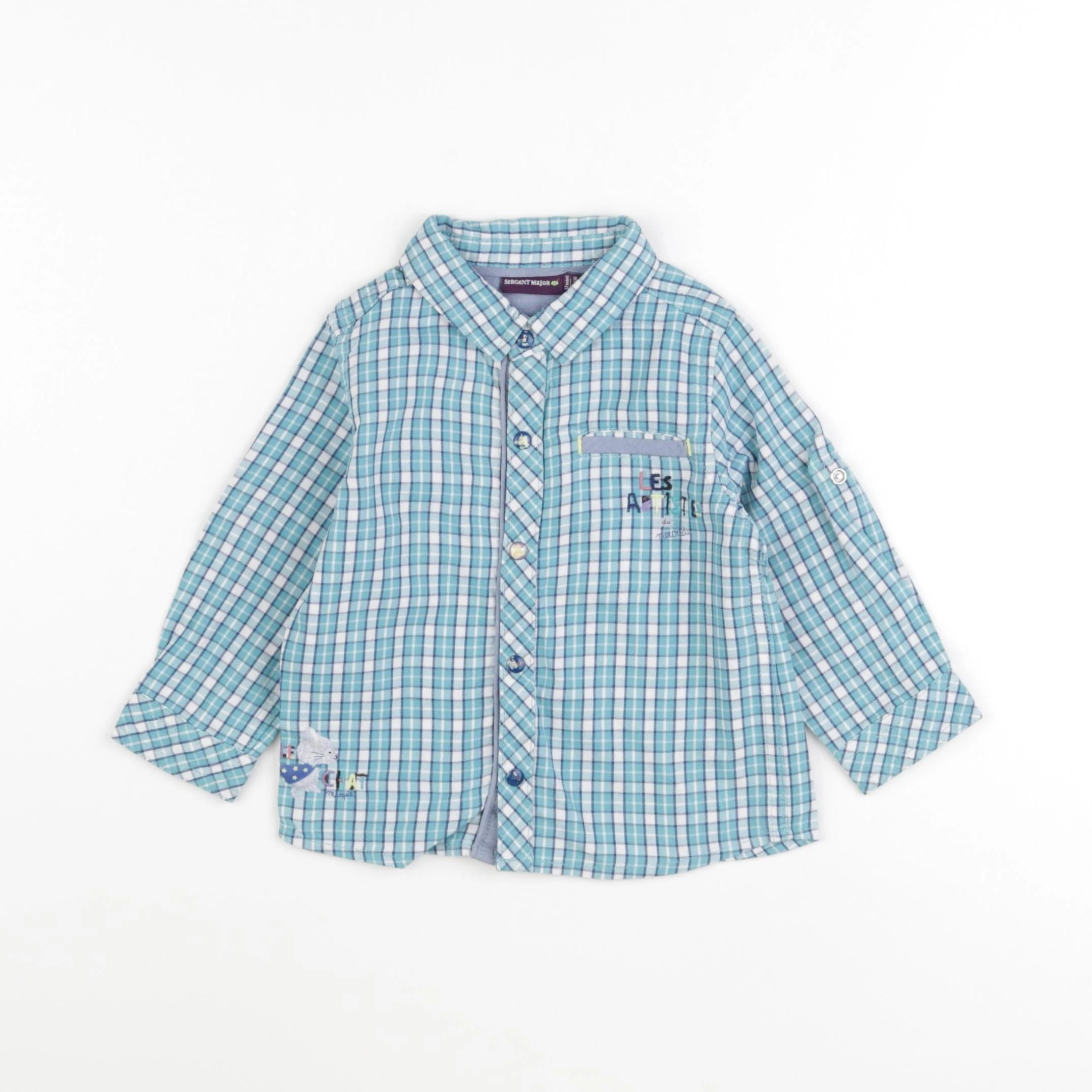 Sergent Major - chemise bleu - 12 mois