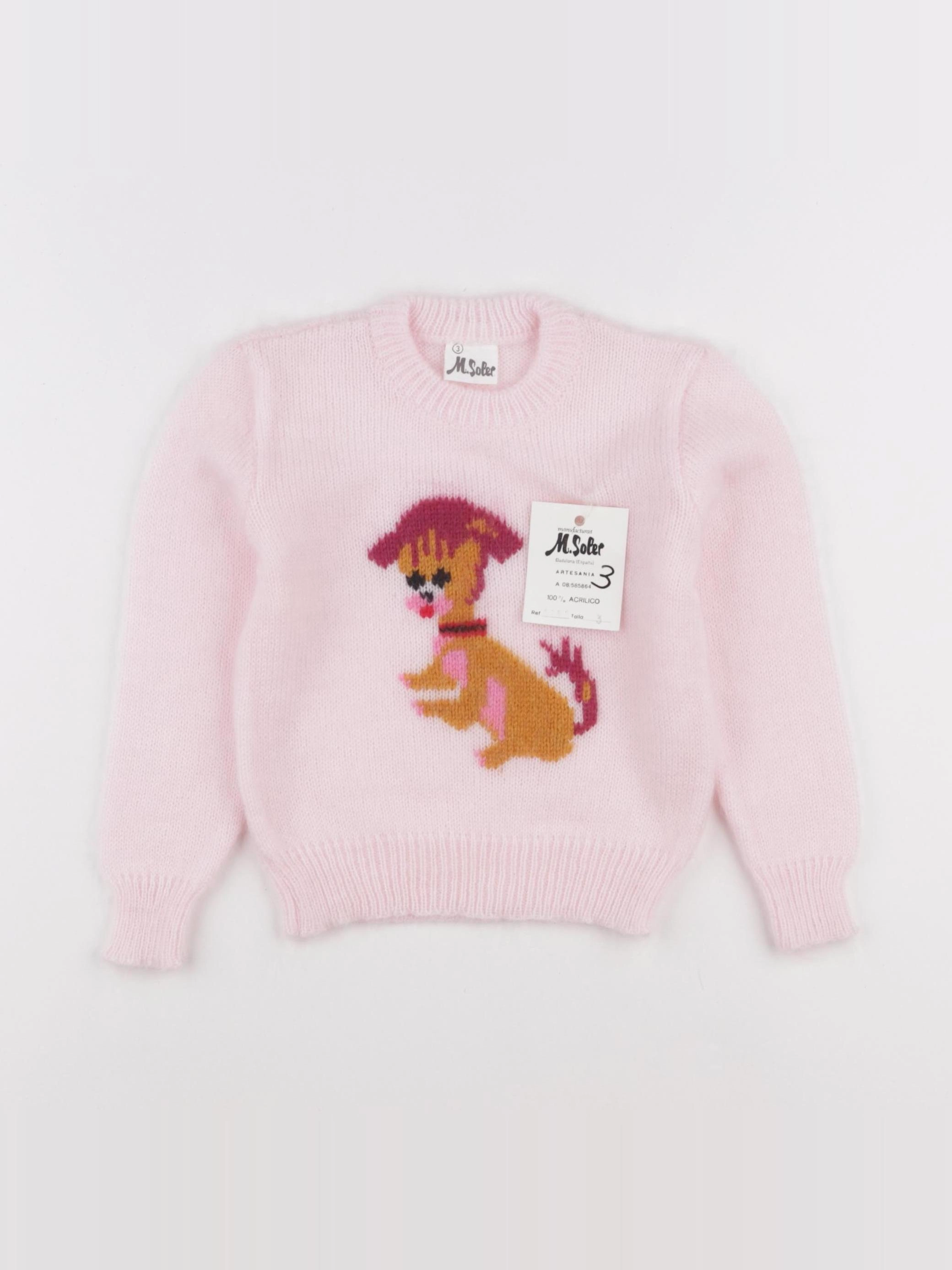 Vintage - pull rose - 3 ans