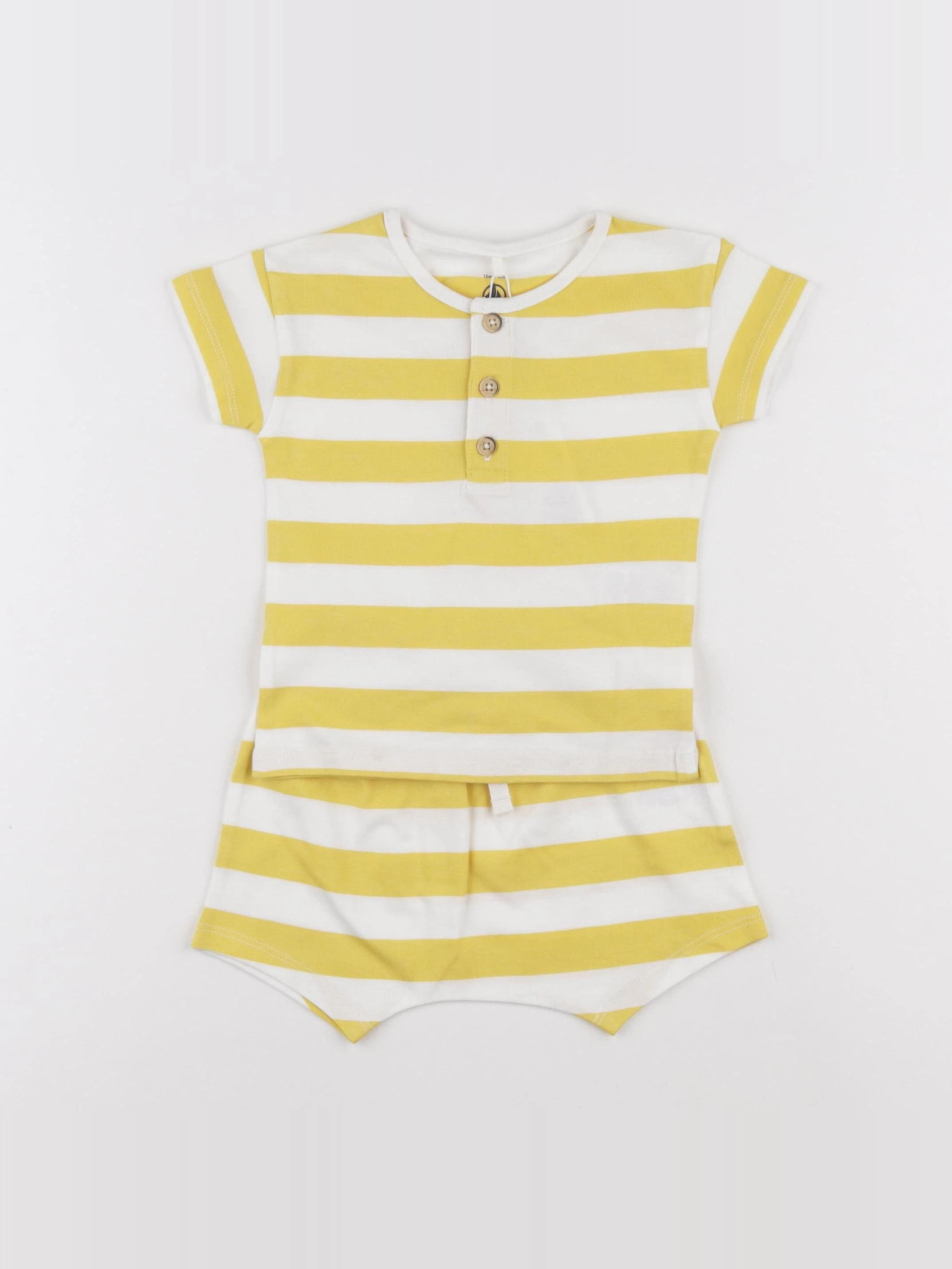 Petit Bateau - ensemble jaune - 1 mois