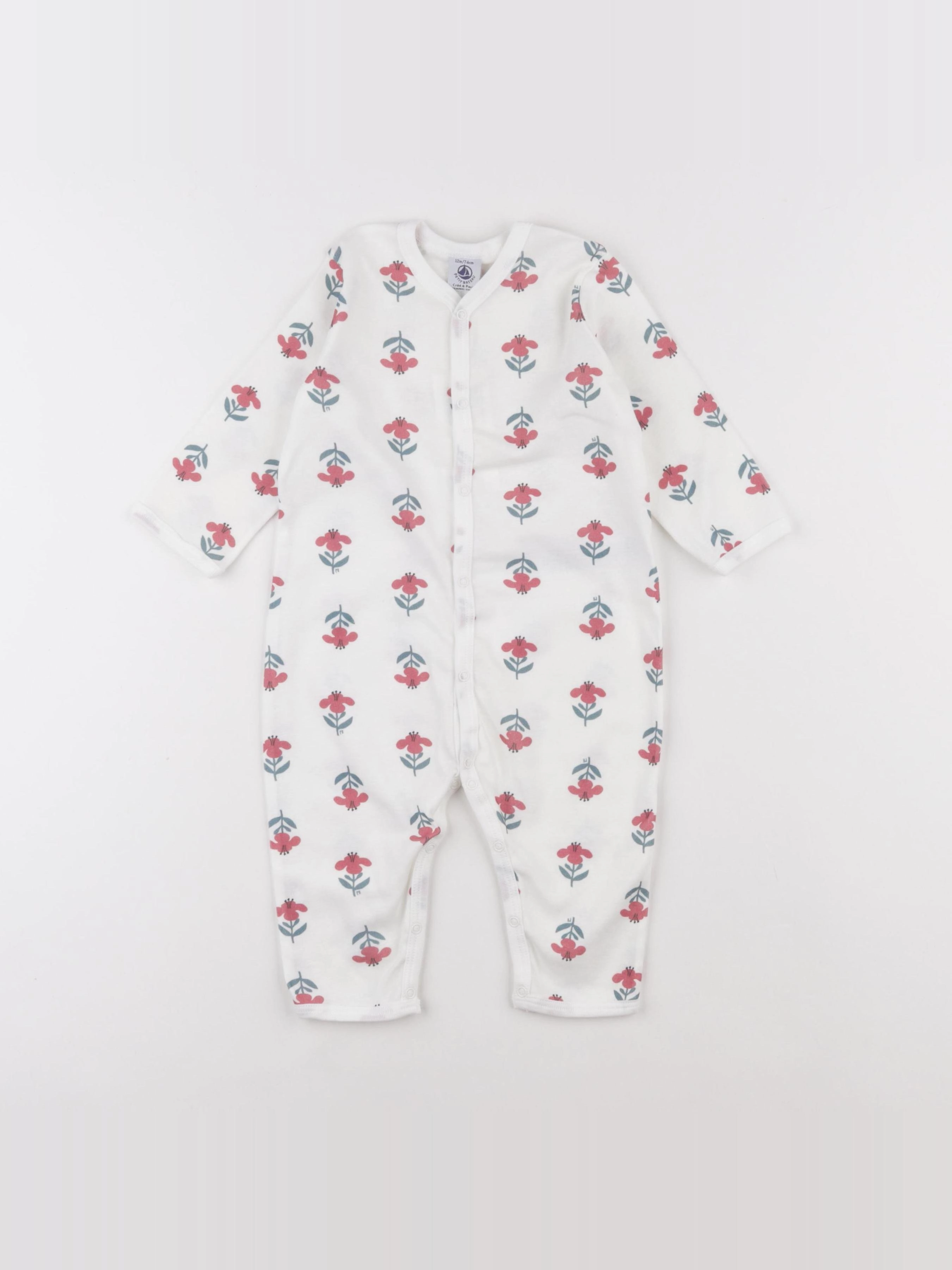 Petit Bateau - pyjama coton rose - 6 mois