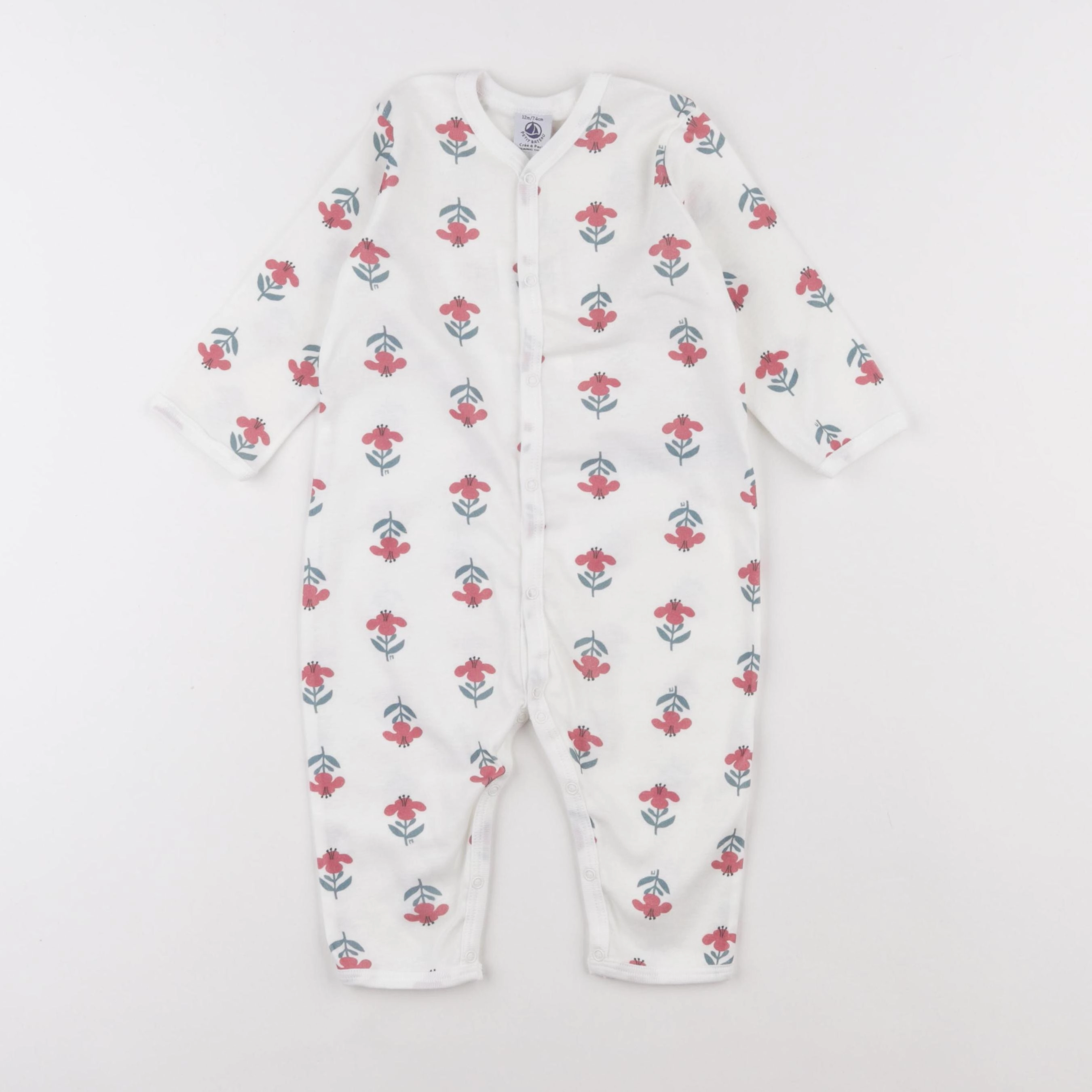 Petit Bateau - pyjama coton rose - 6 mois