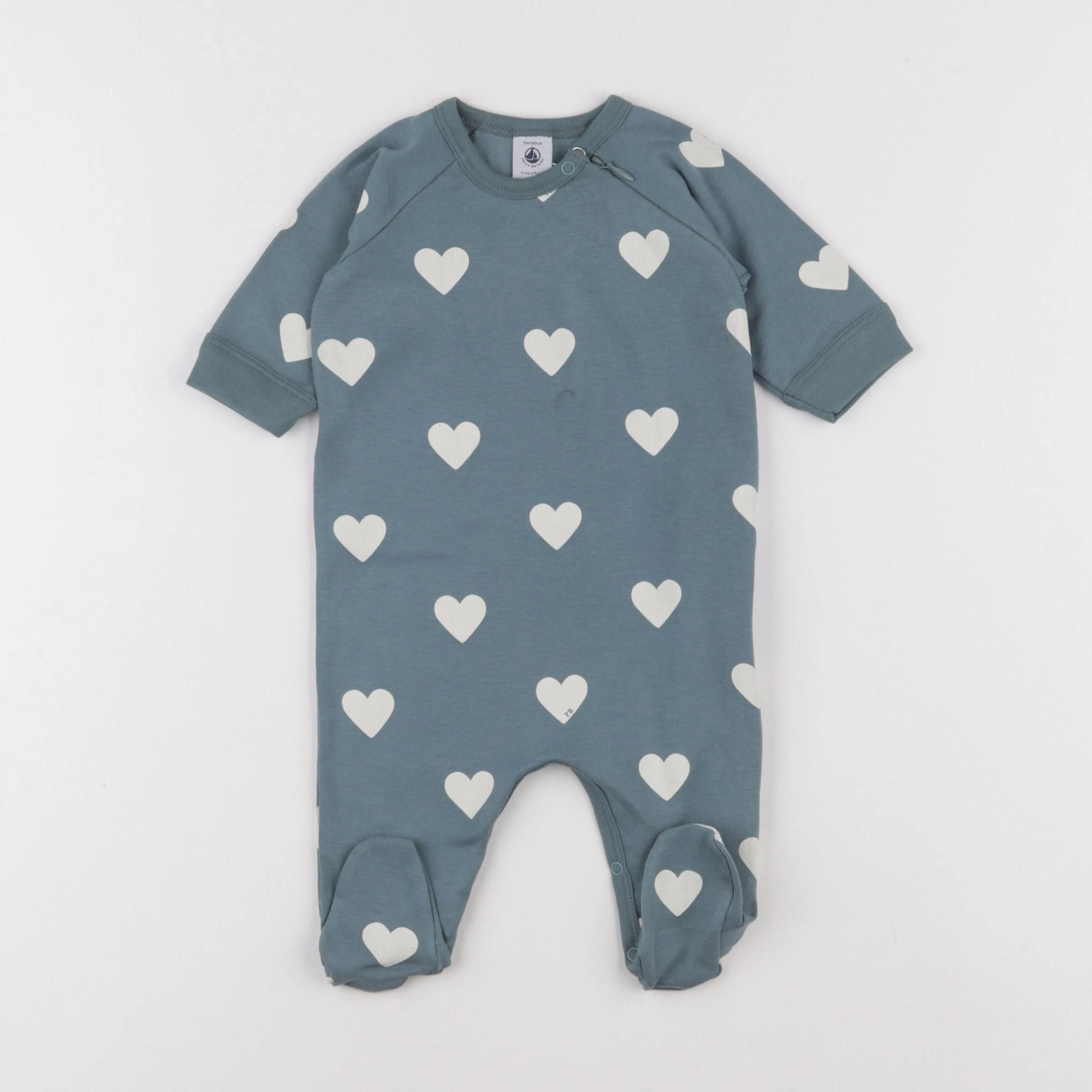 Petit Bateau - pyjama coton bleu - 3 mois