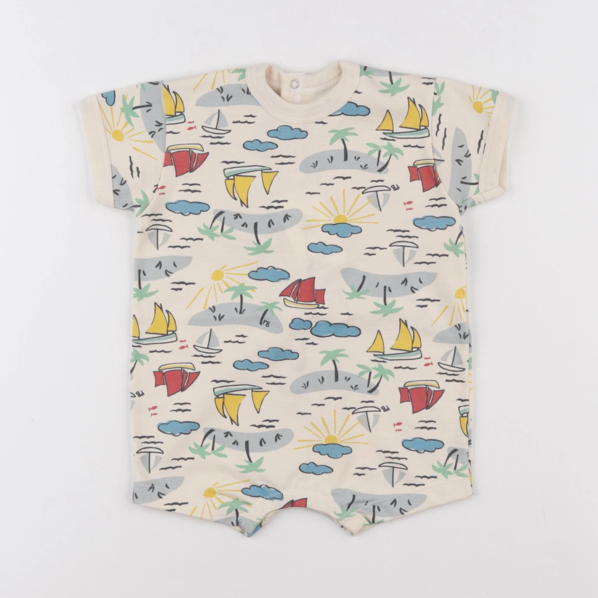 Petit Bateau - combinaison beige - 6 mois