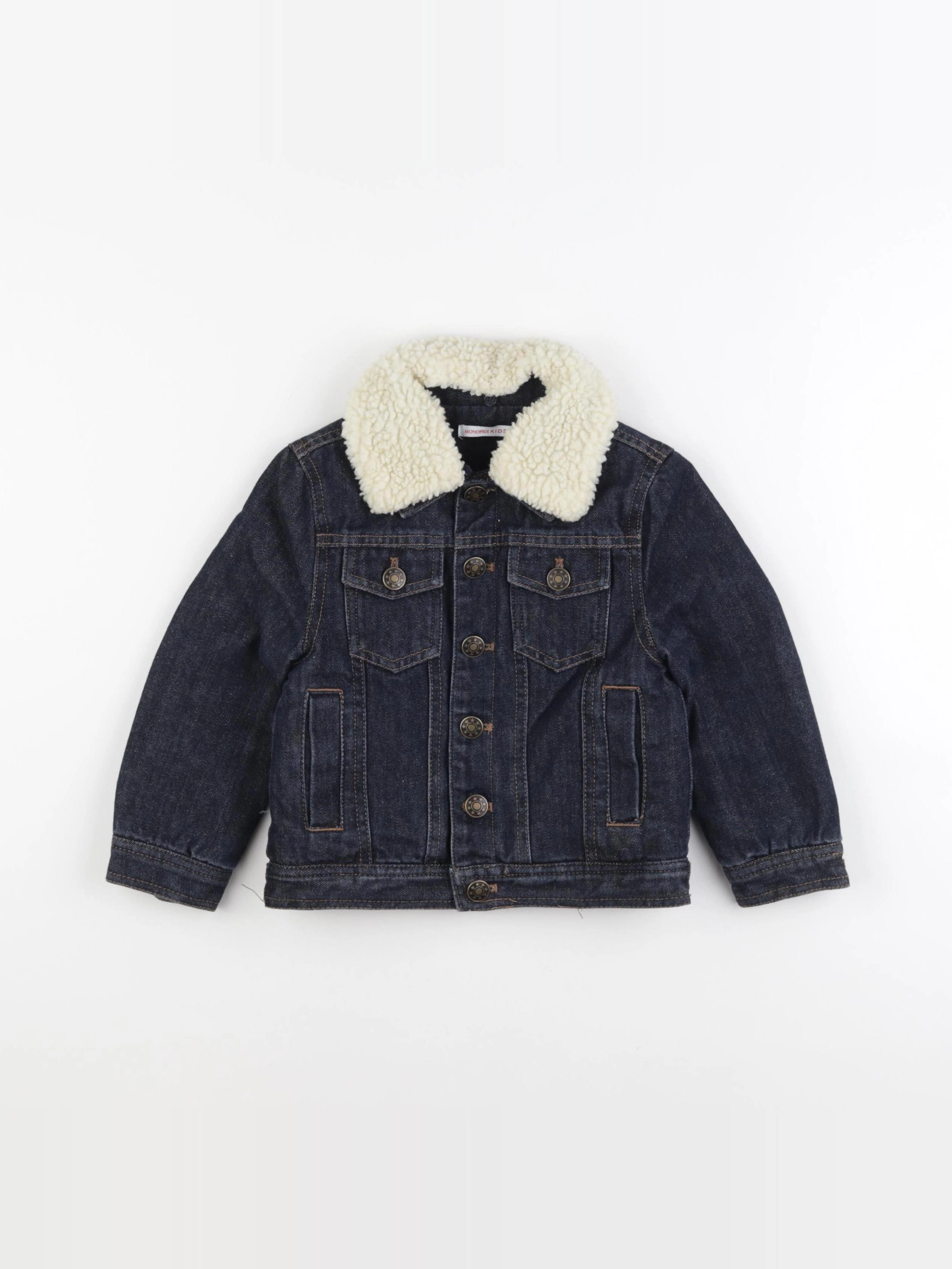 Monoprix - veste doublé bleu - 3 ans