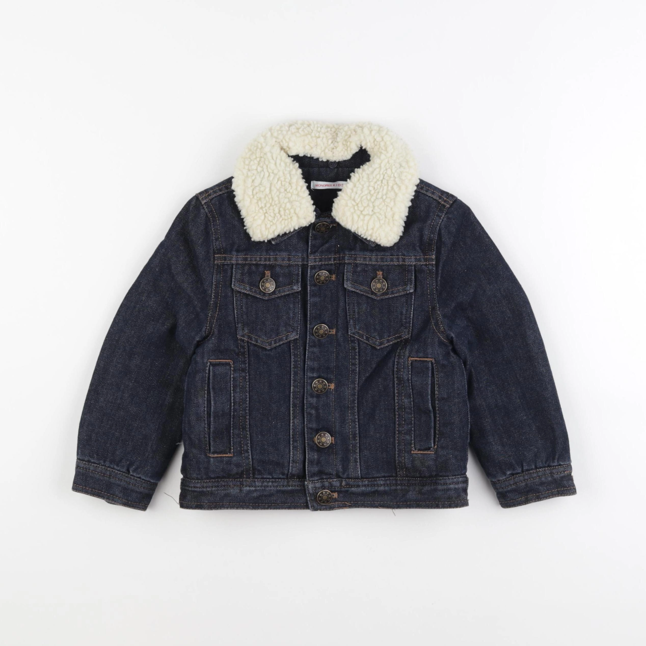 Monoprix - veste doublé bleu - 3 ans