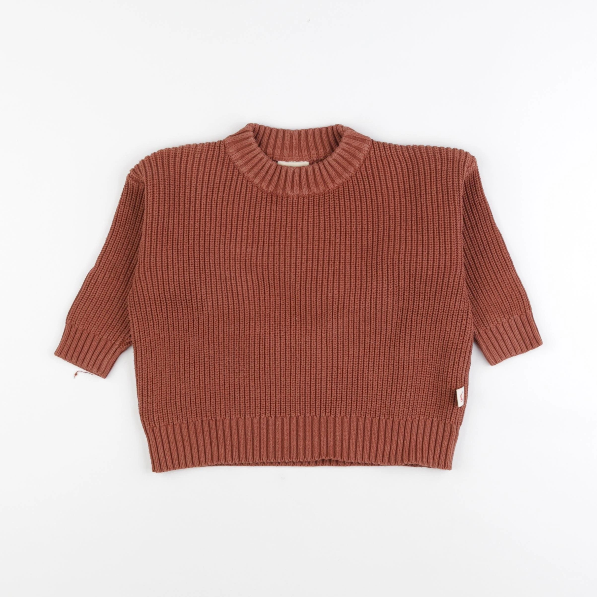 Gamin gamine - pull marron - 2 ans