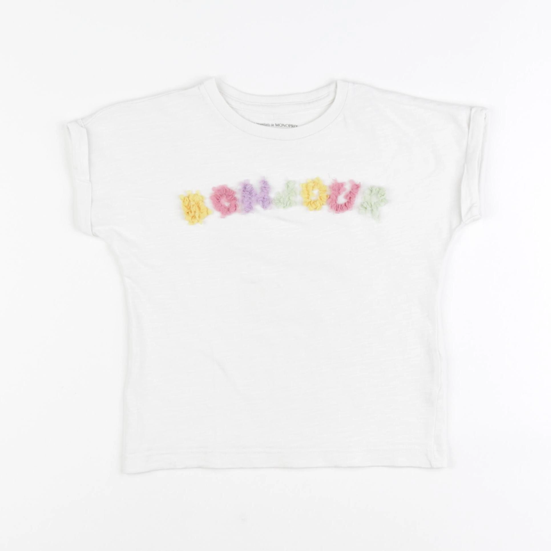 Monoprix - tee-shirt blanc - 4 ans