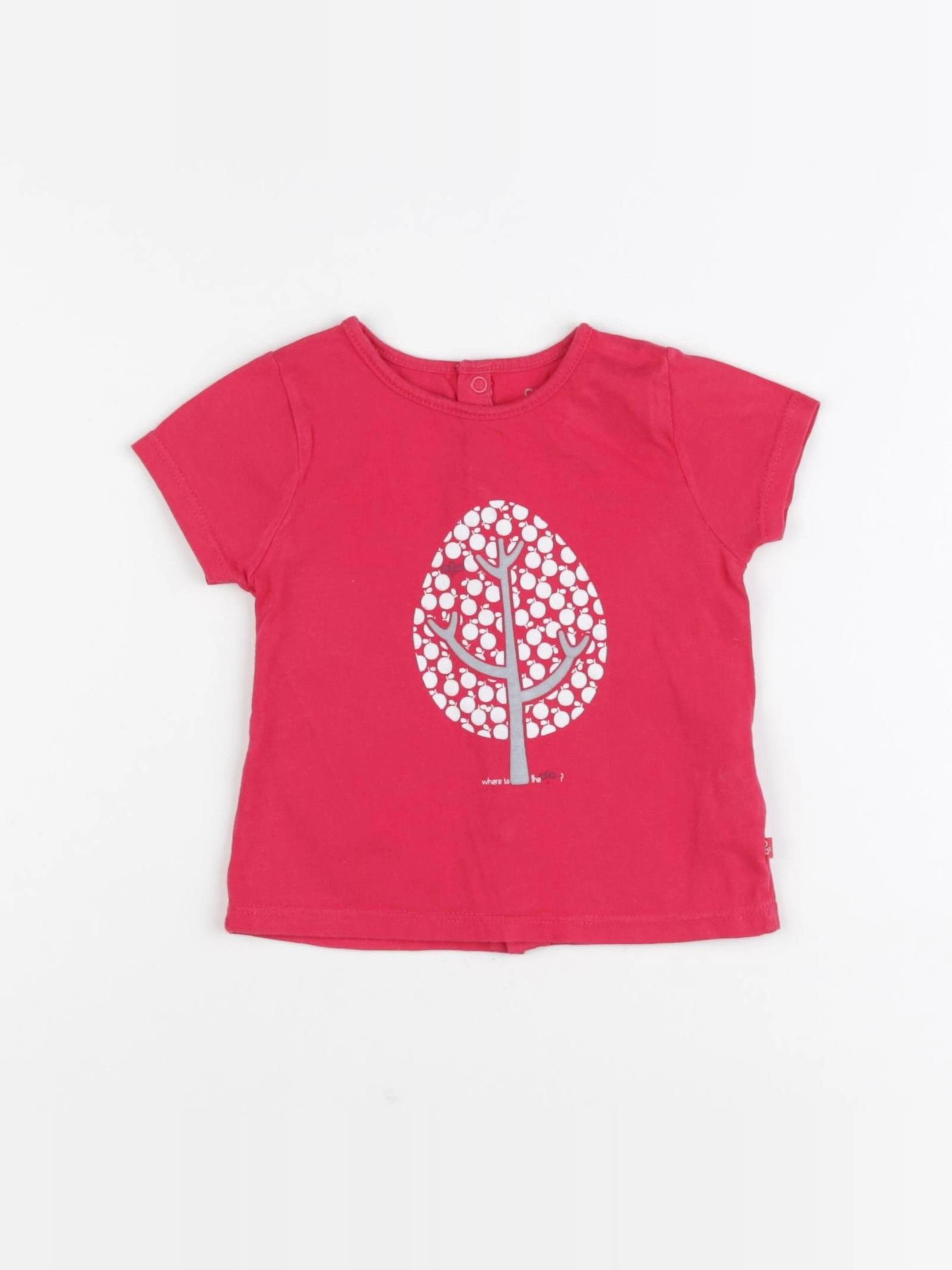 Obaïbi - tee-shirt rose - 6 mois