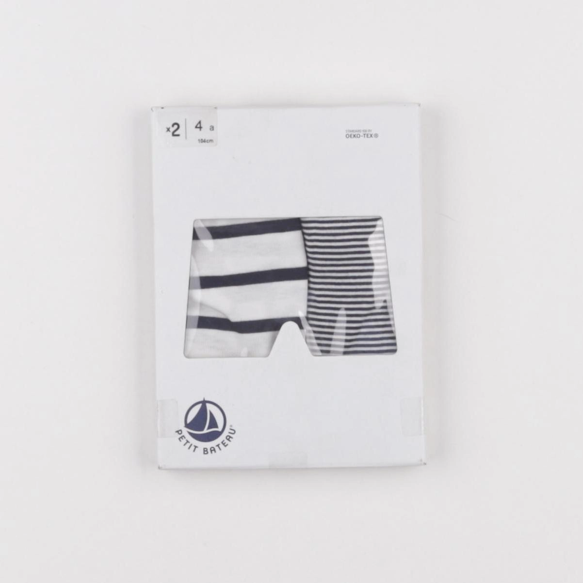 Petit Bateau - lot de 2 boxers bleu (état neuf) - 4 ans