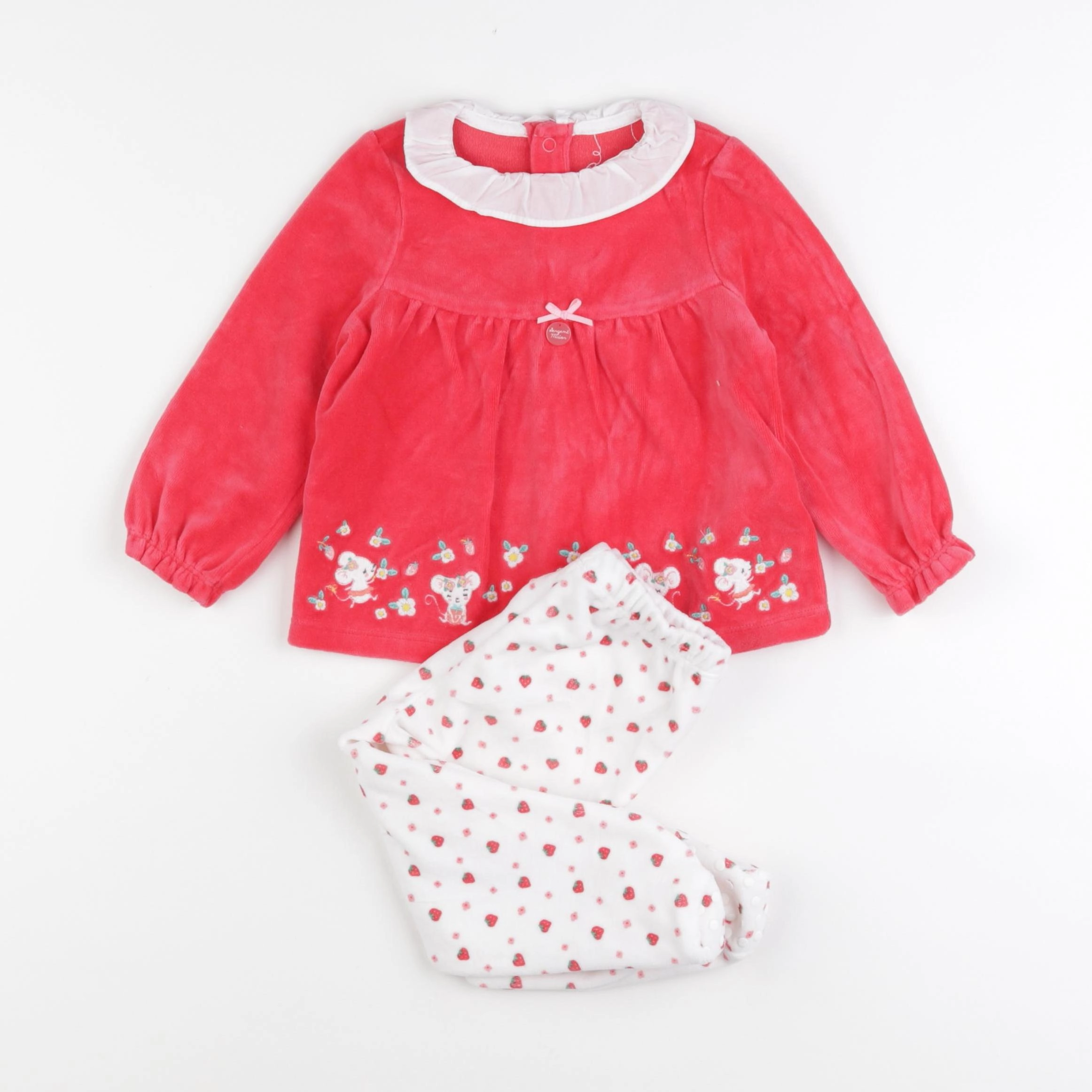 Sergent Major - pyjama velours rose - 18 mois
