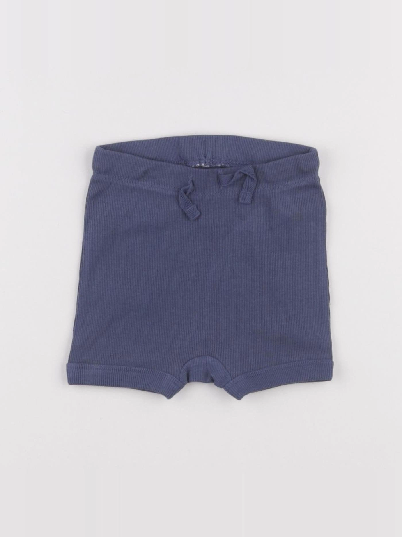 H&M - short bleu - 6/9 mois