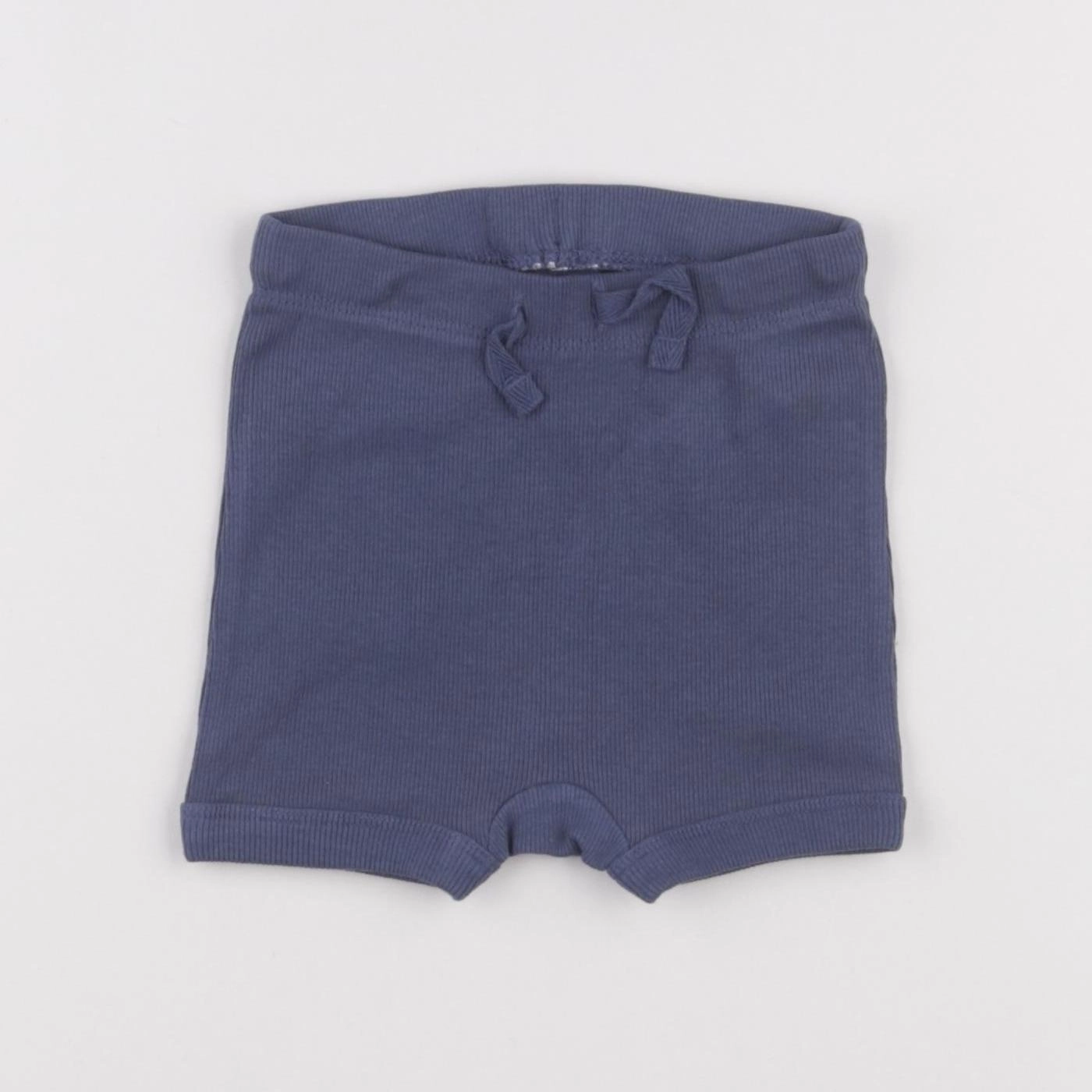 H&M - short bleu - 6/9 mois