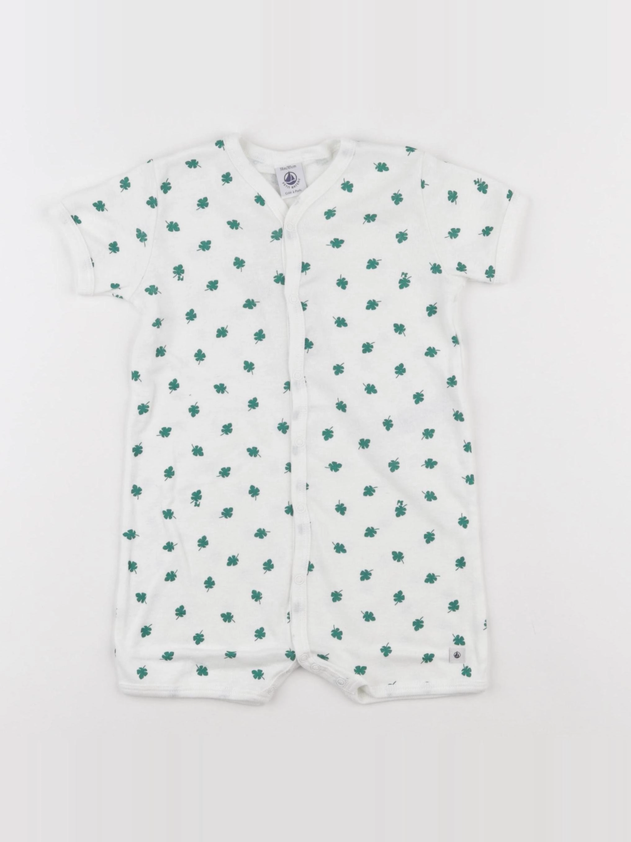 Petit Bateau - pyjama coton vert - 24 mois