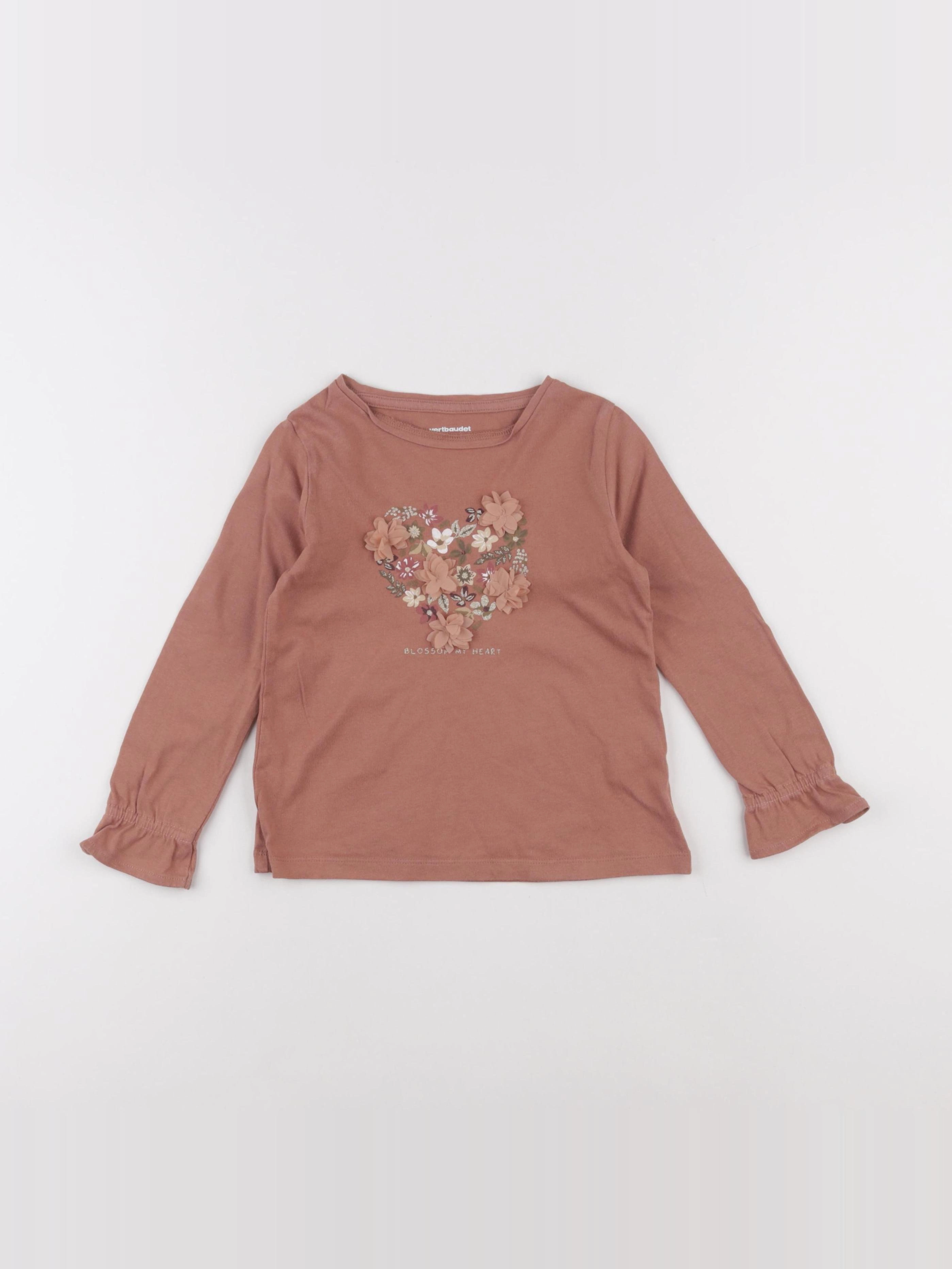 Vertbaudet - tee-shirt rose - 4 ans