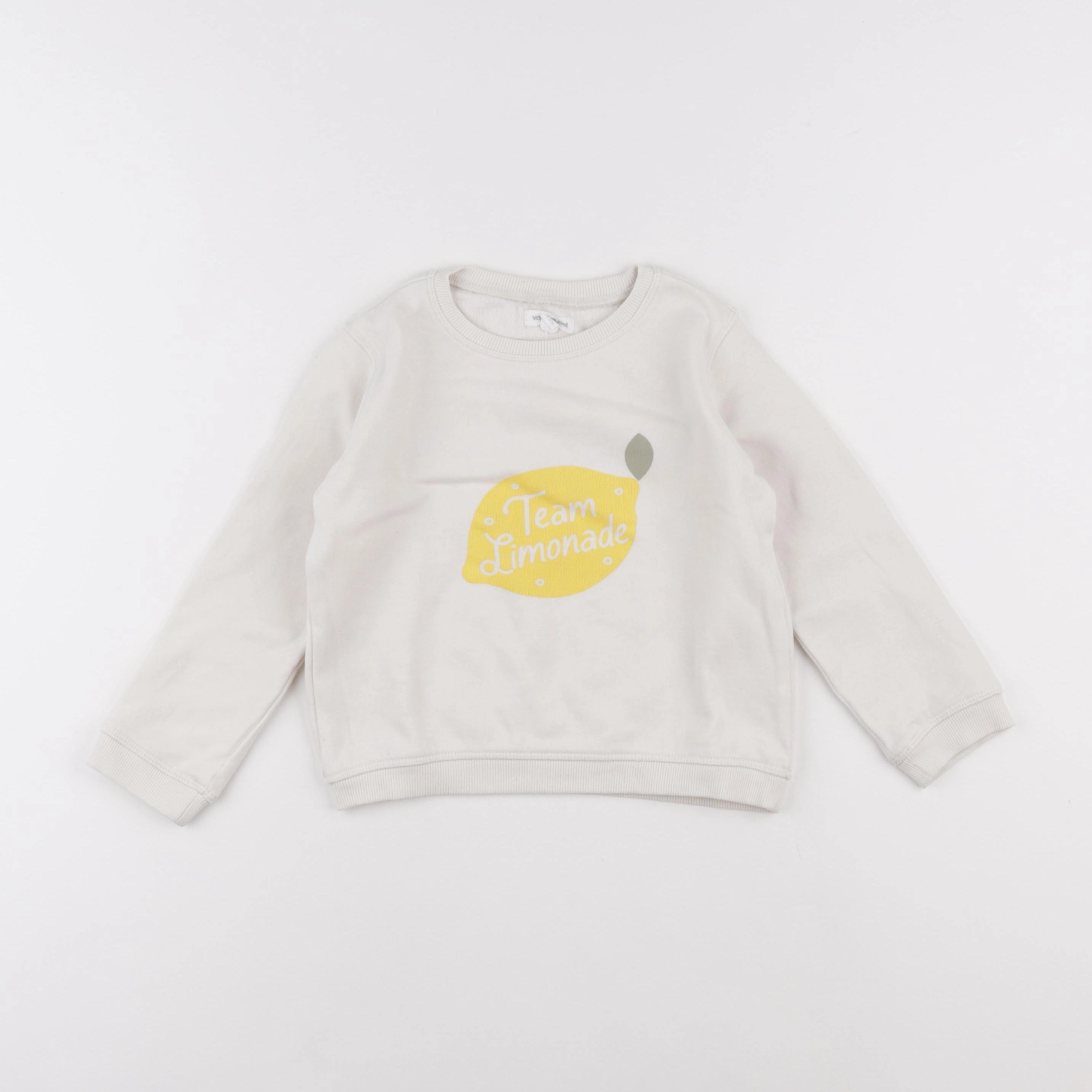 Vertbaudet - sweat beige - 4 ans