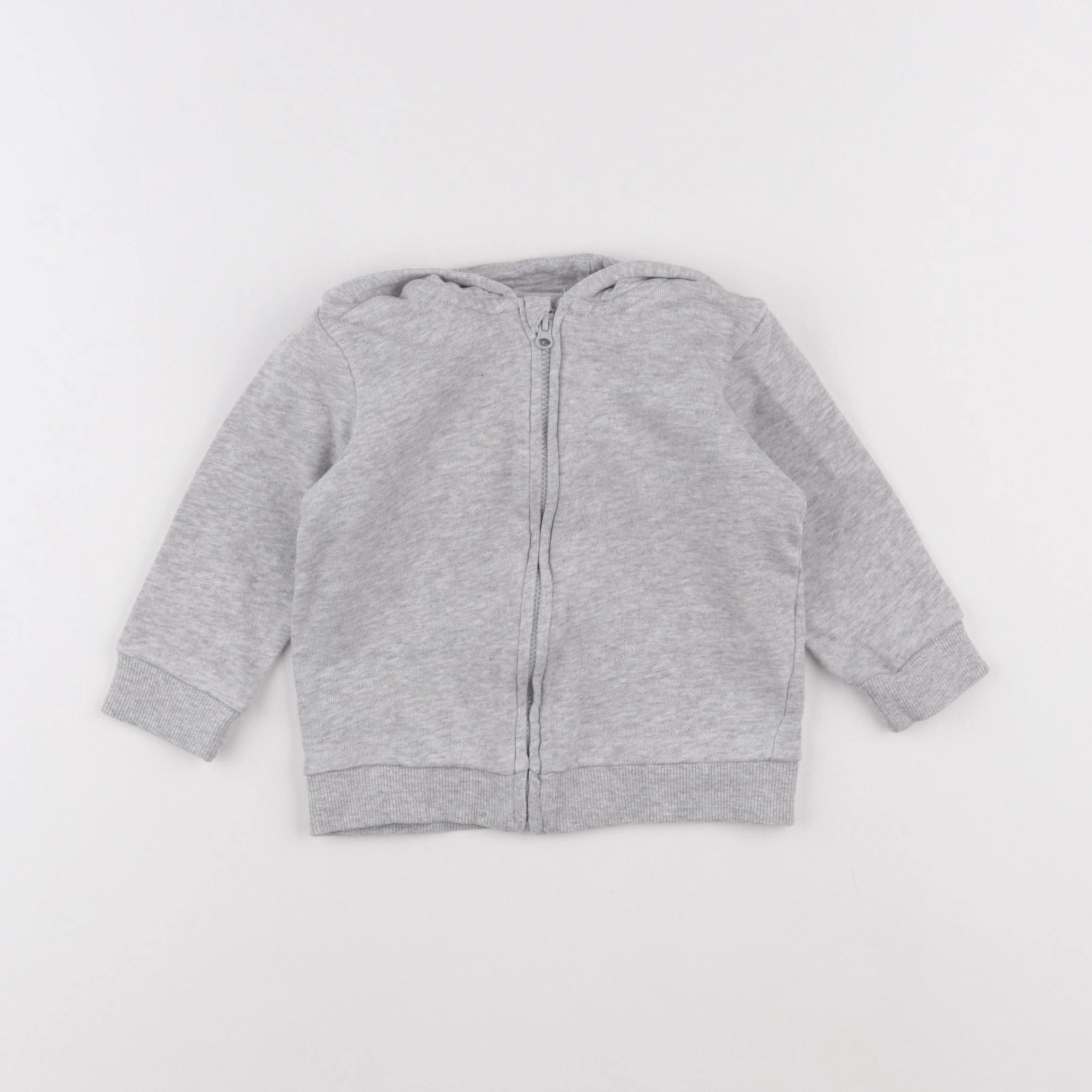 H&M - sweat gris - 6/9 mois