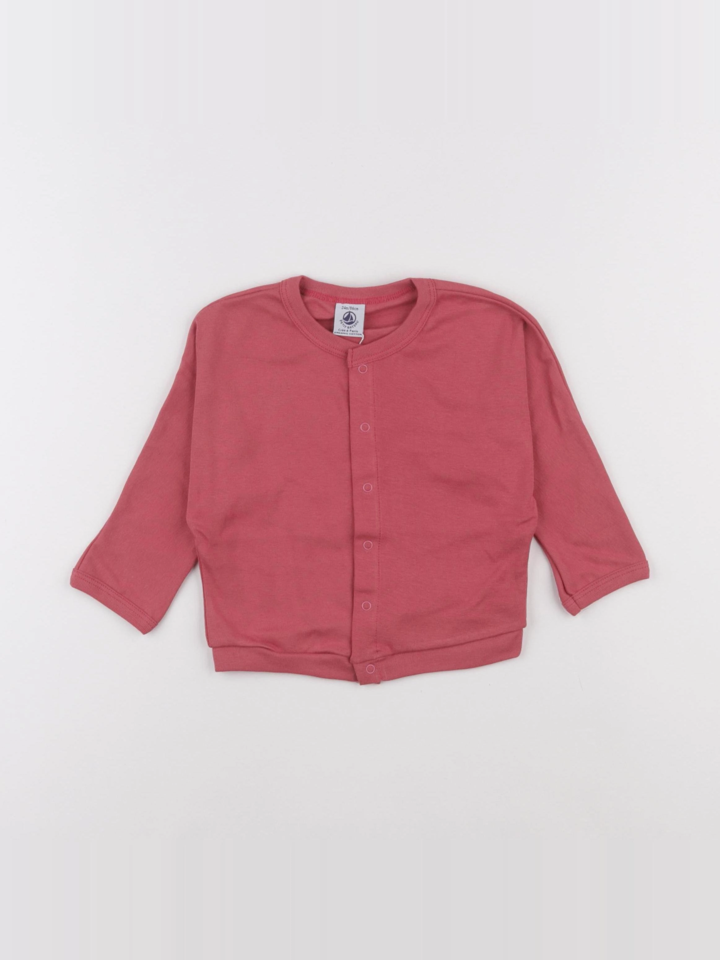 Petit Bateau - gilet rose - 24 mois