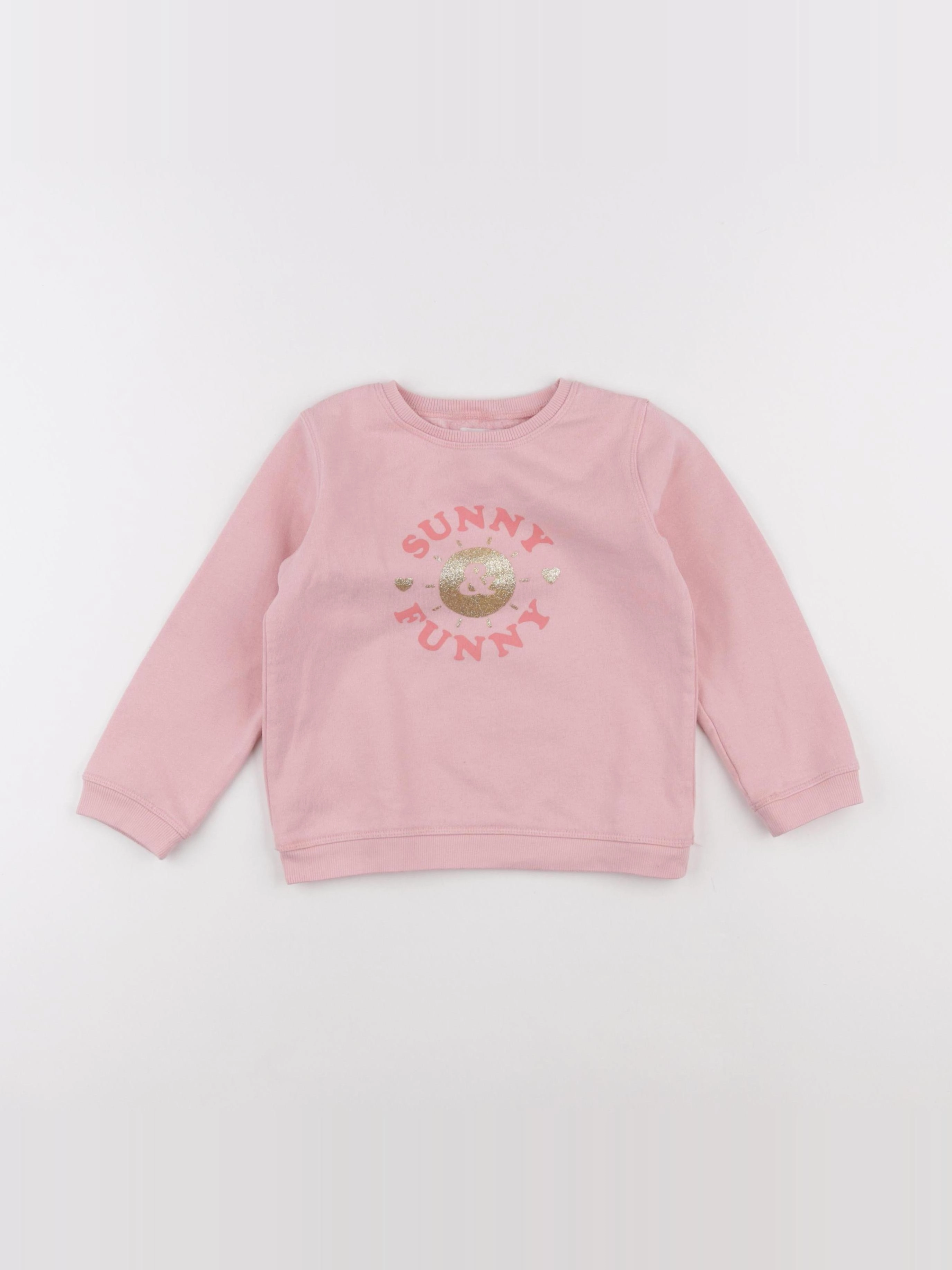 Vertbaudet - sweat rose - 4 ans