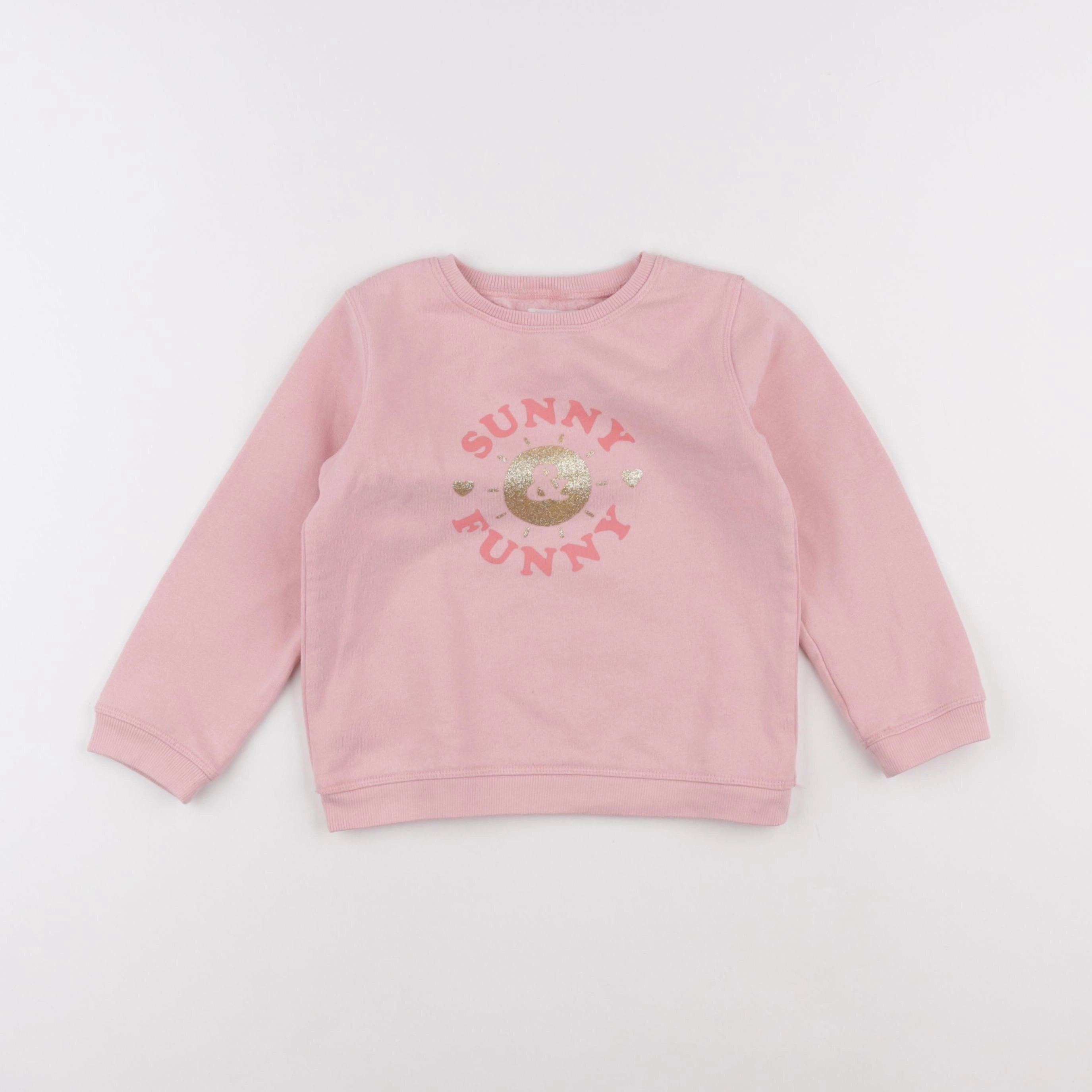 Vertbaudet - sweat rose - 4 ans