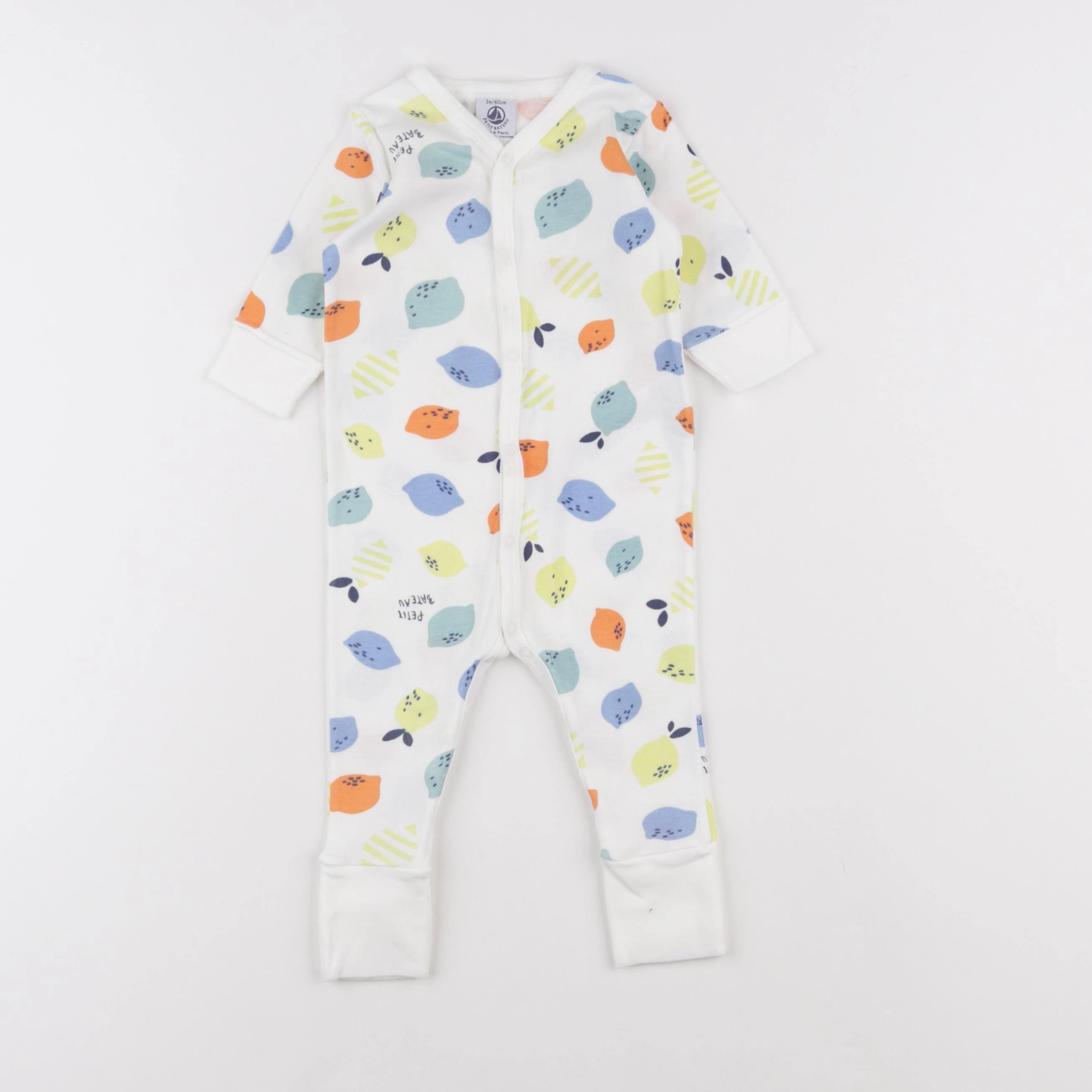 Petit Bateau - pyjama coton blanc - 3 mois